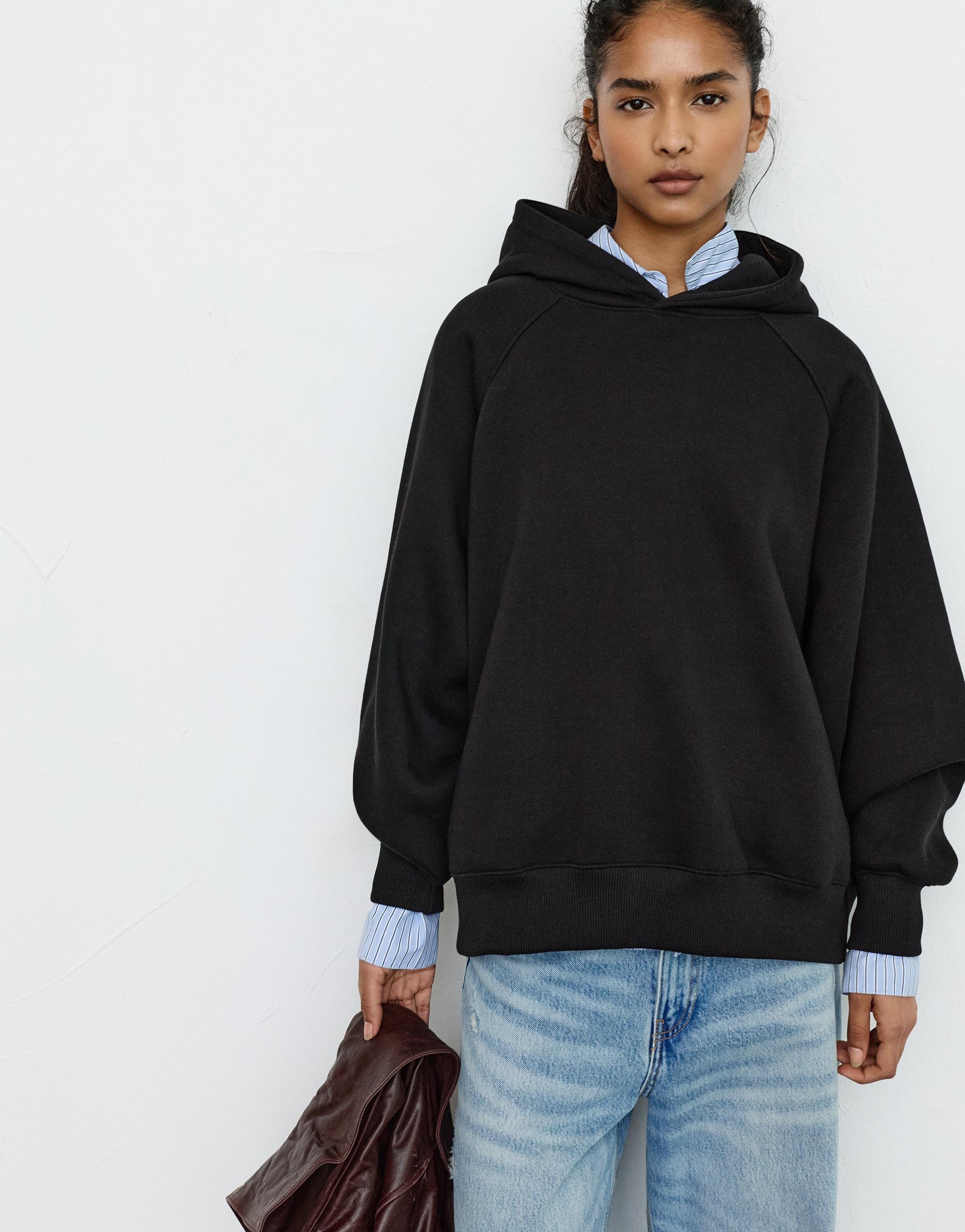 Oversize kapüşonlu sweatshirt - Görsel 8