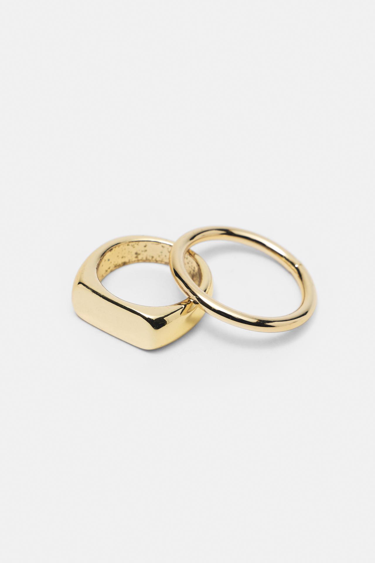 Pack of 4 metallic rings — Gold
