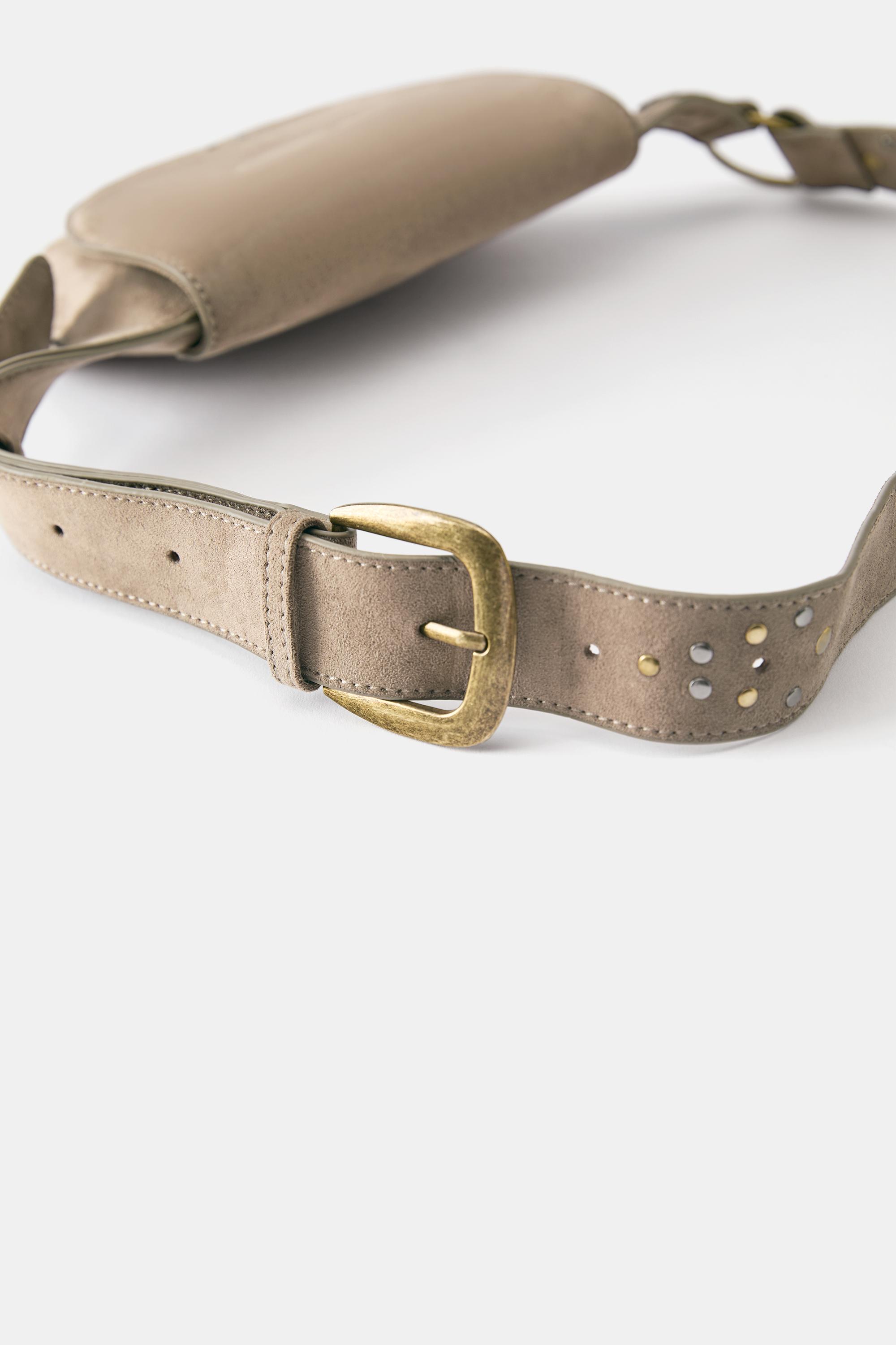 Studded belt bag — Taupe