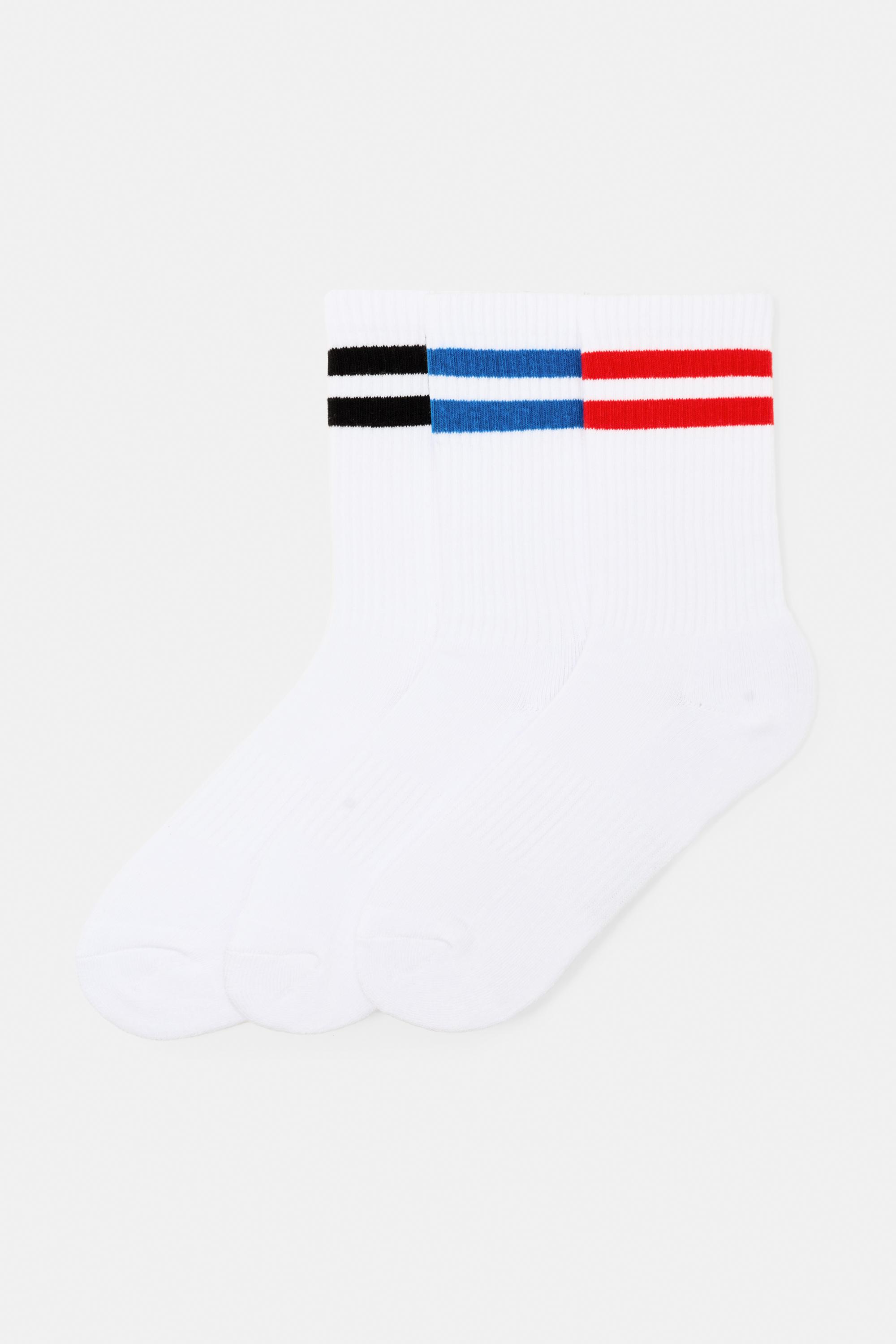 Striped sports socks — Red