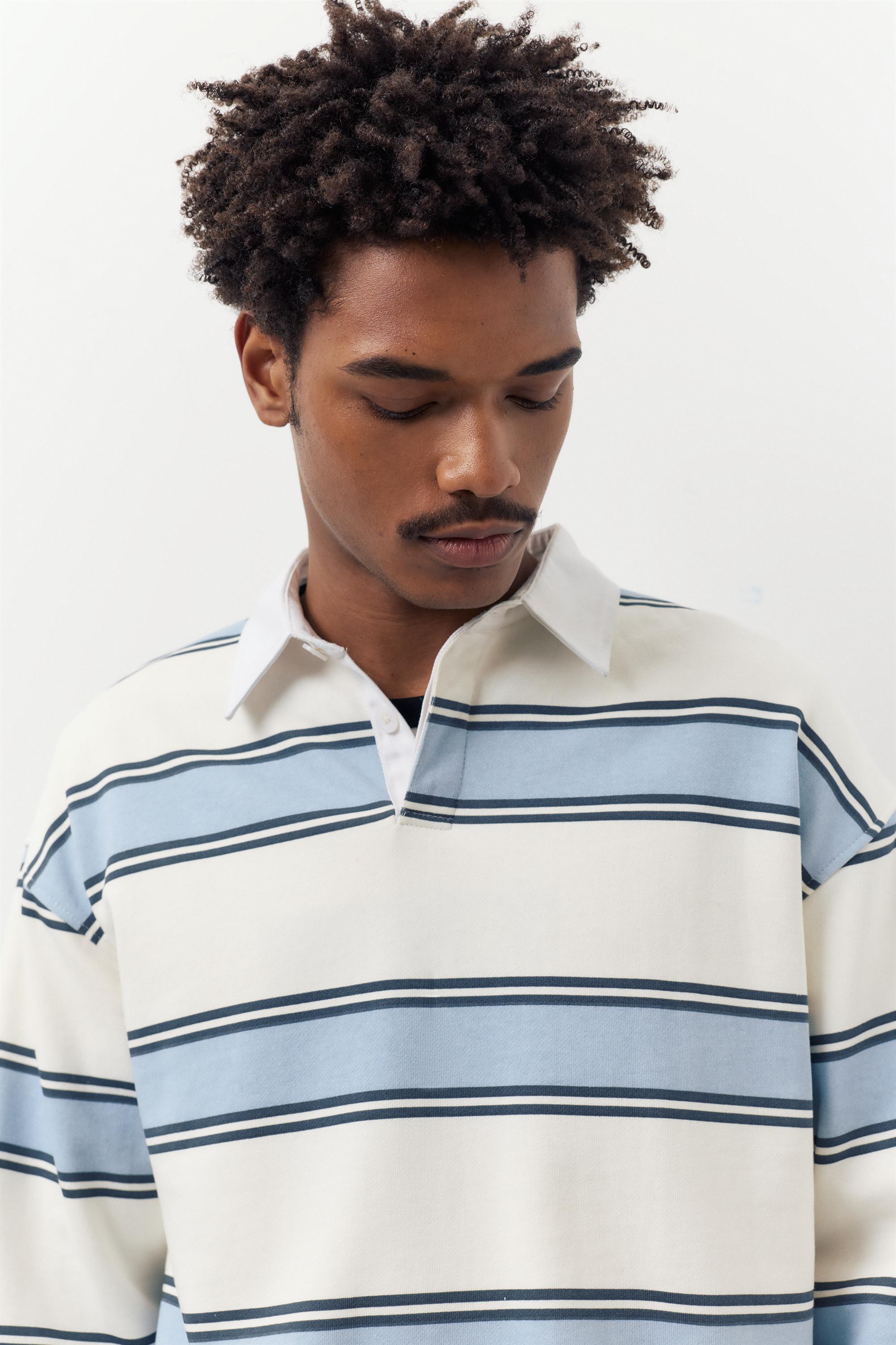 Çizgili uzun kollu polo - Görsel 10