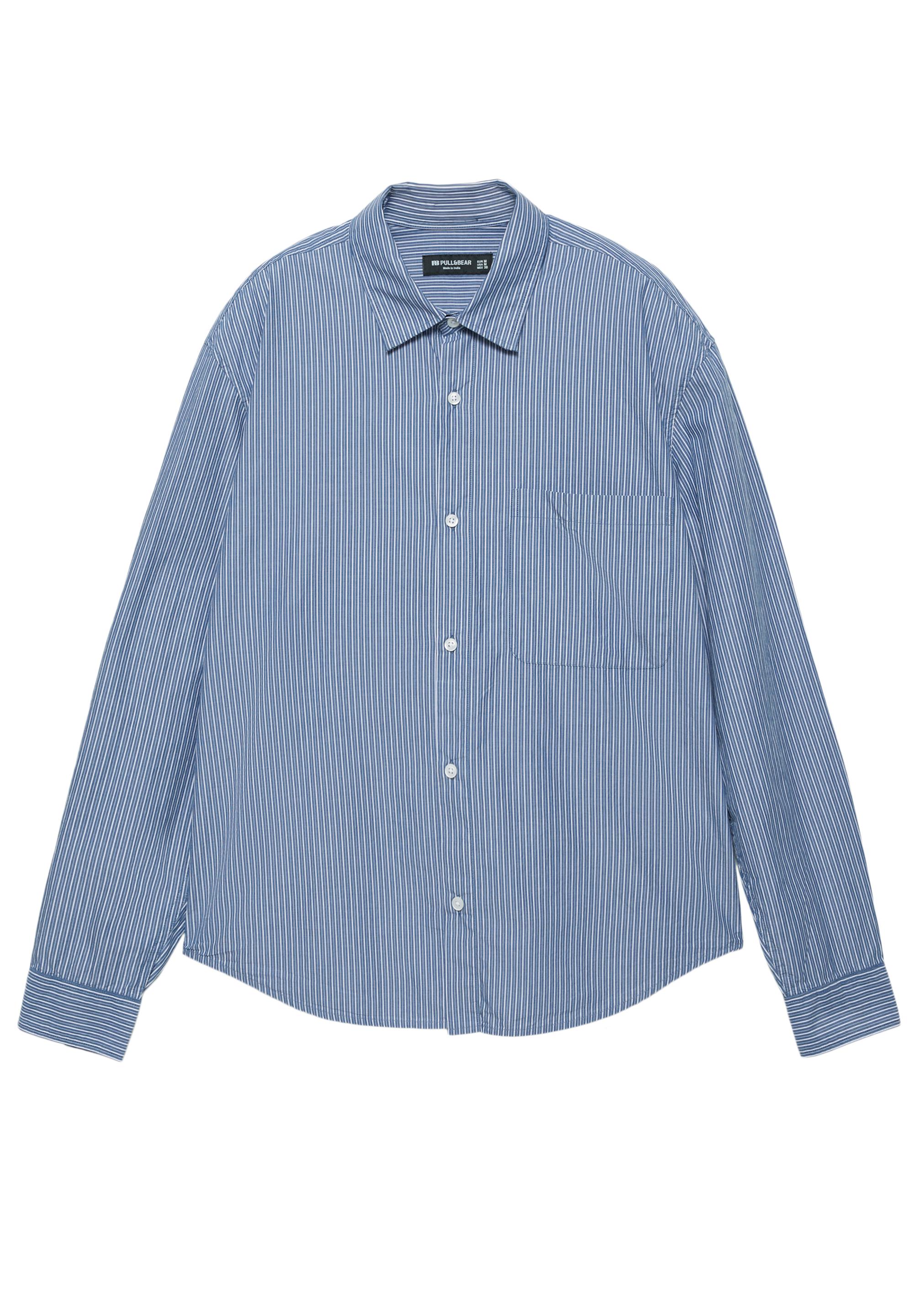 Striped long sleeve shirt — Pale blue