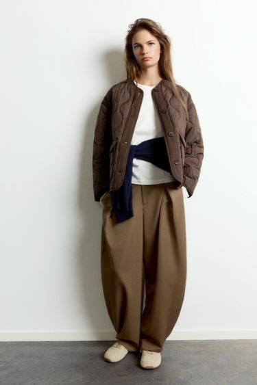 Puffer jacket with pockets — Brown 5