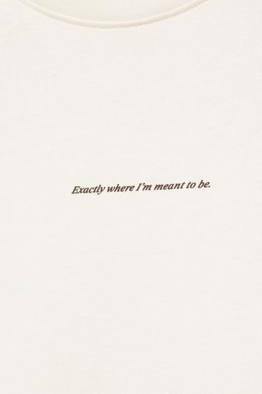 Relaxed fit slogan T-shirt — Sand 9