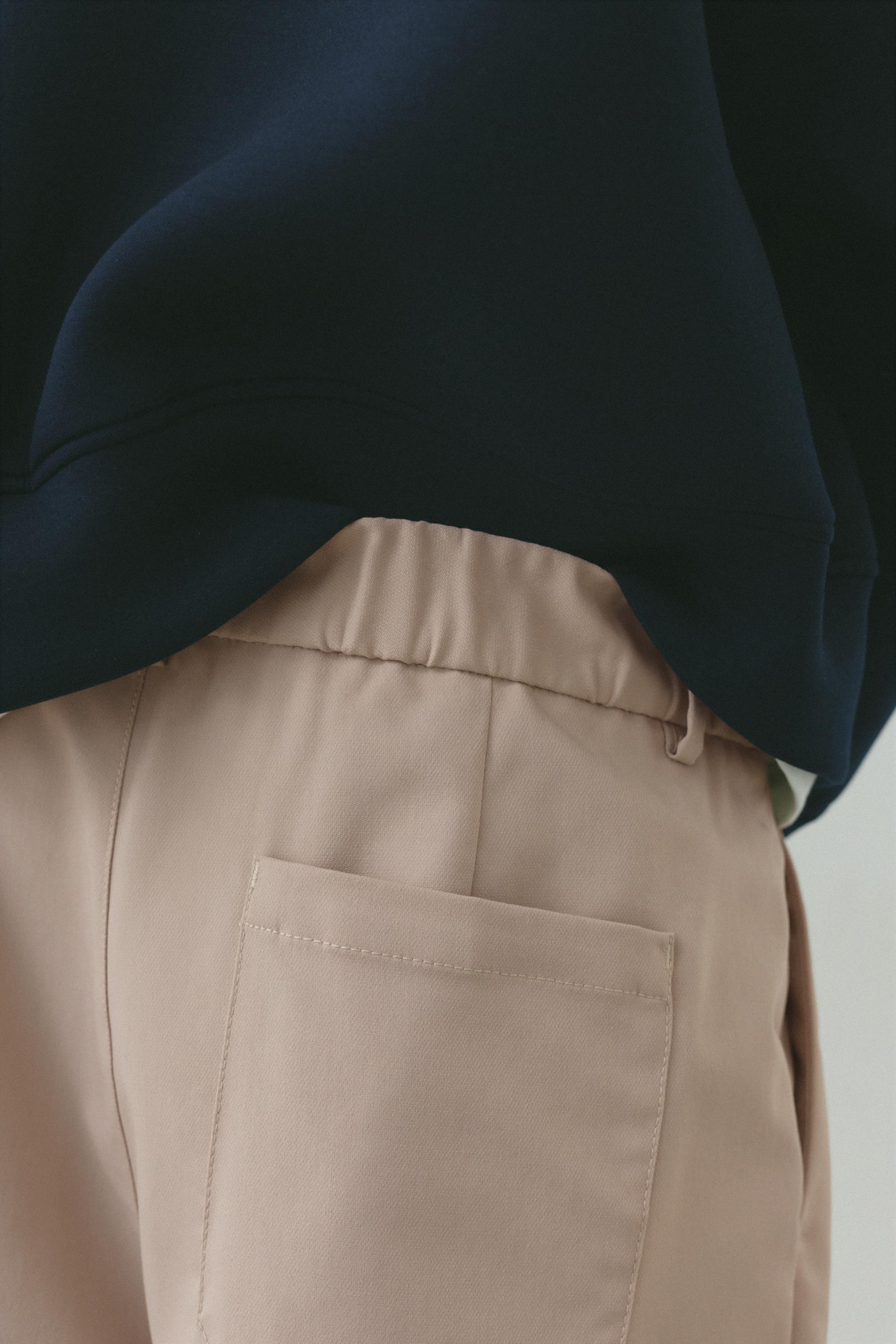 Wide-leg tailored trousers — Ecru