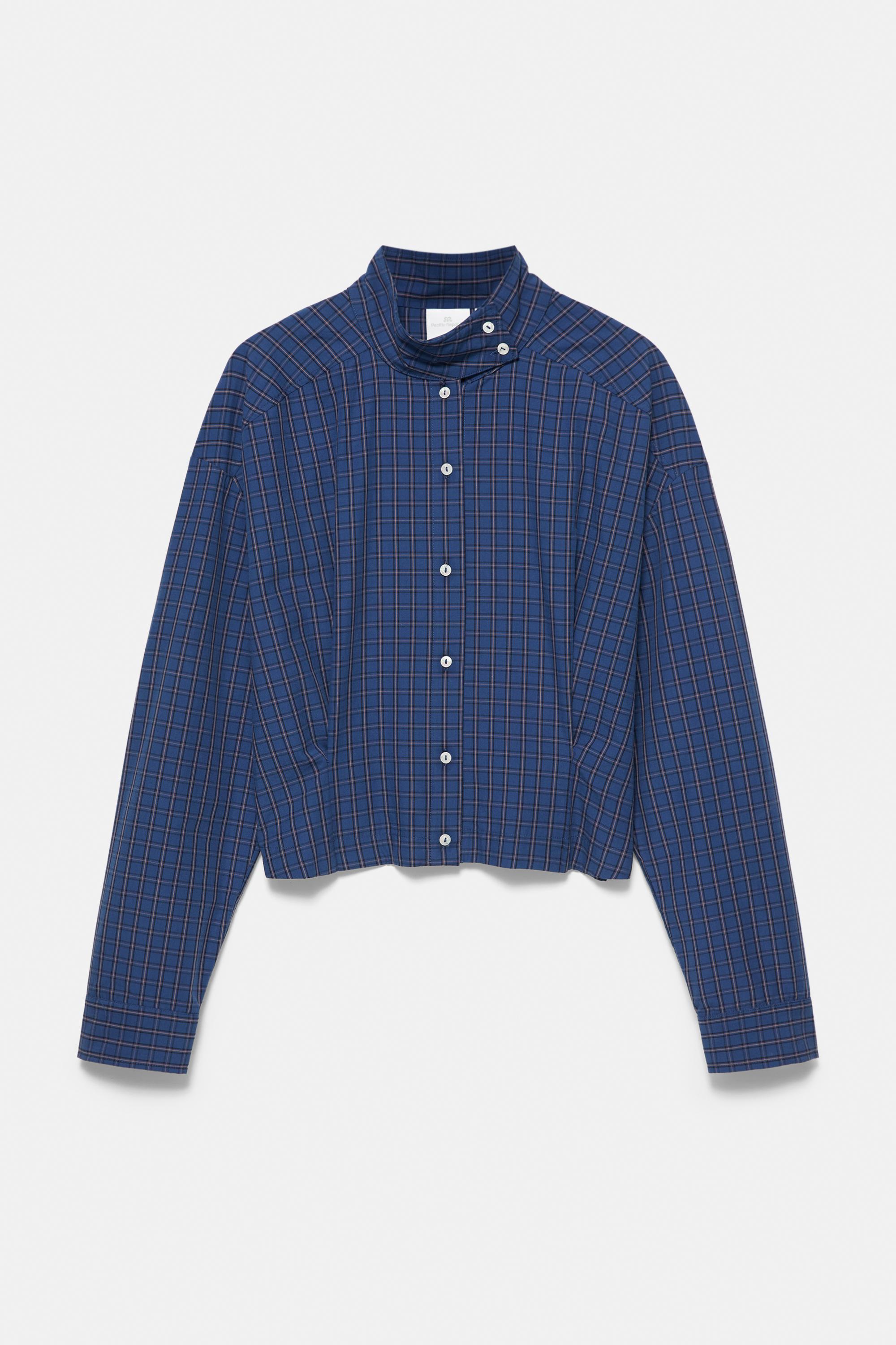Oversize check shirt — Navy