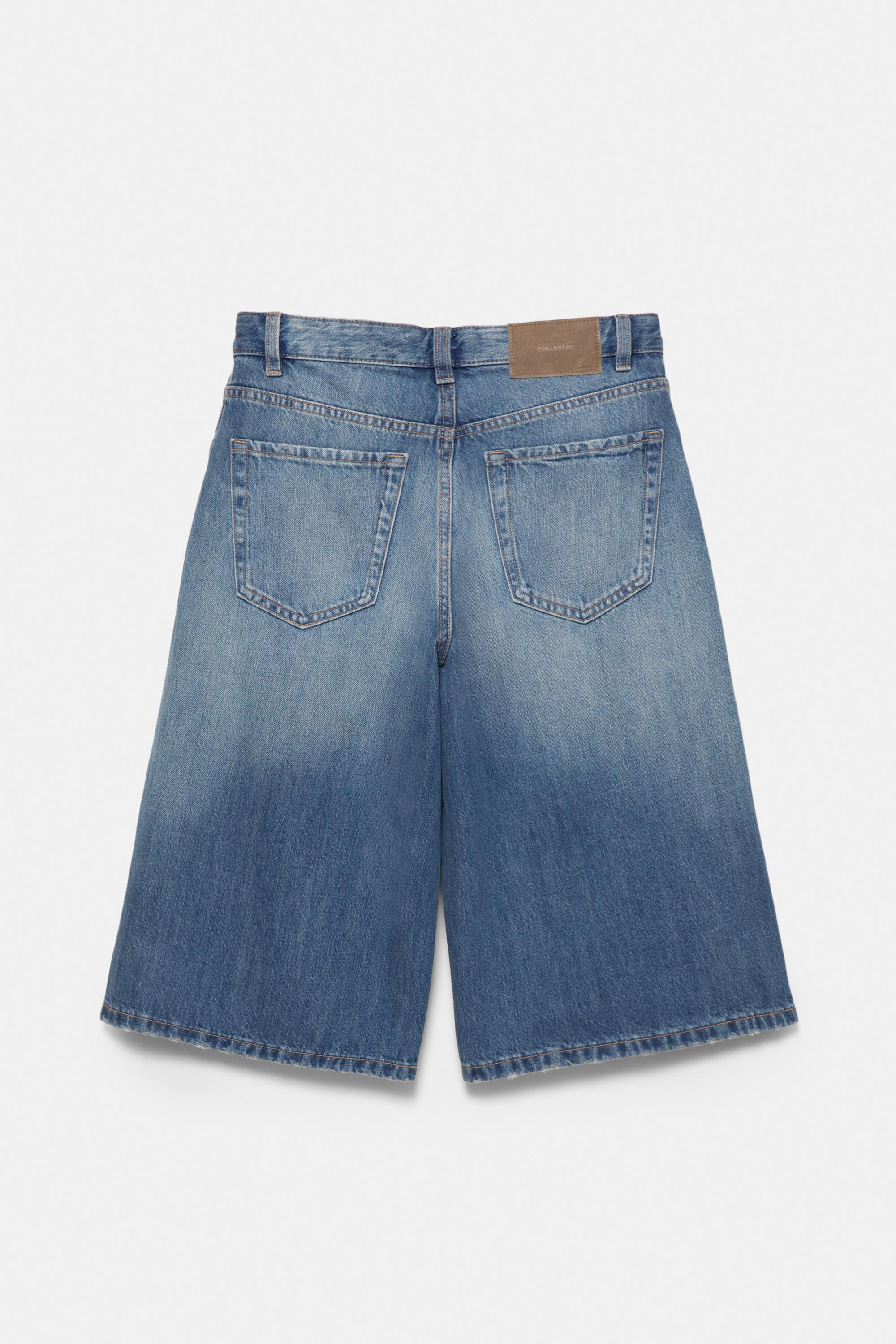 Düşük bel denim şort - Görsel 3