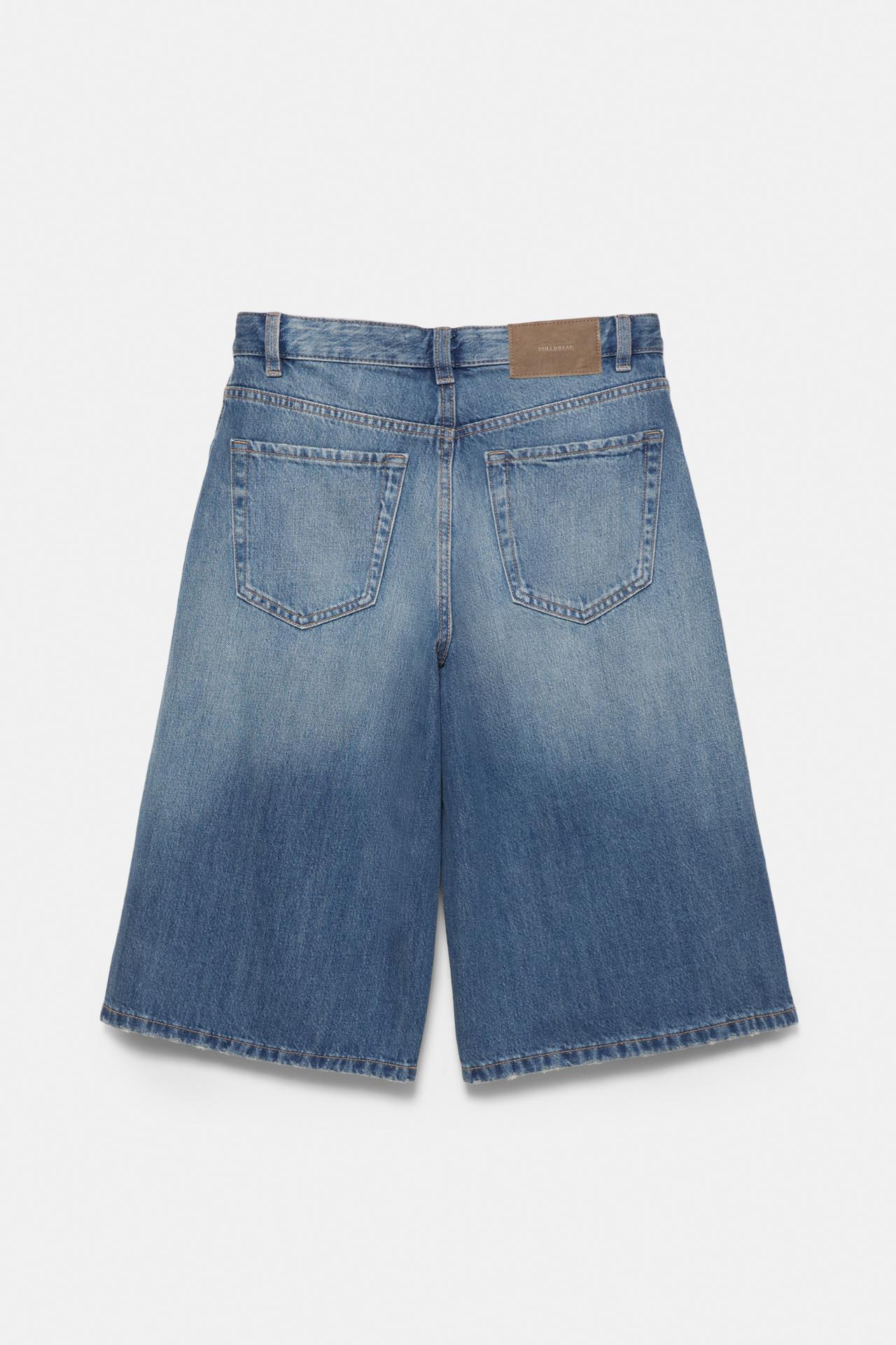 Low-rise denim jorts — Dark blue