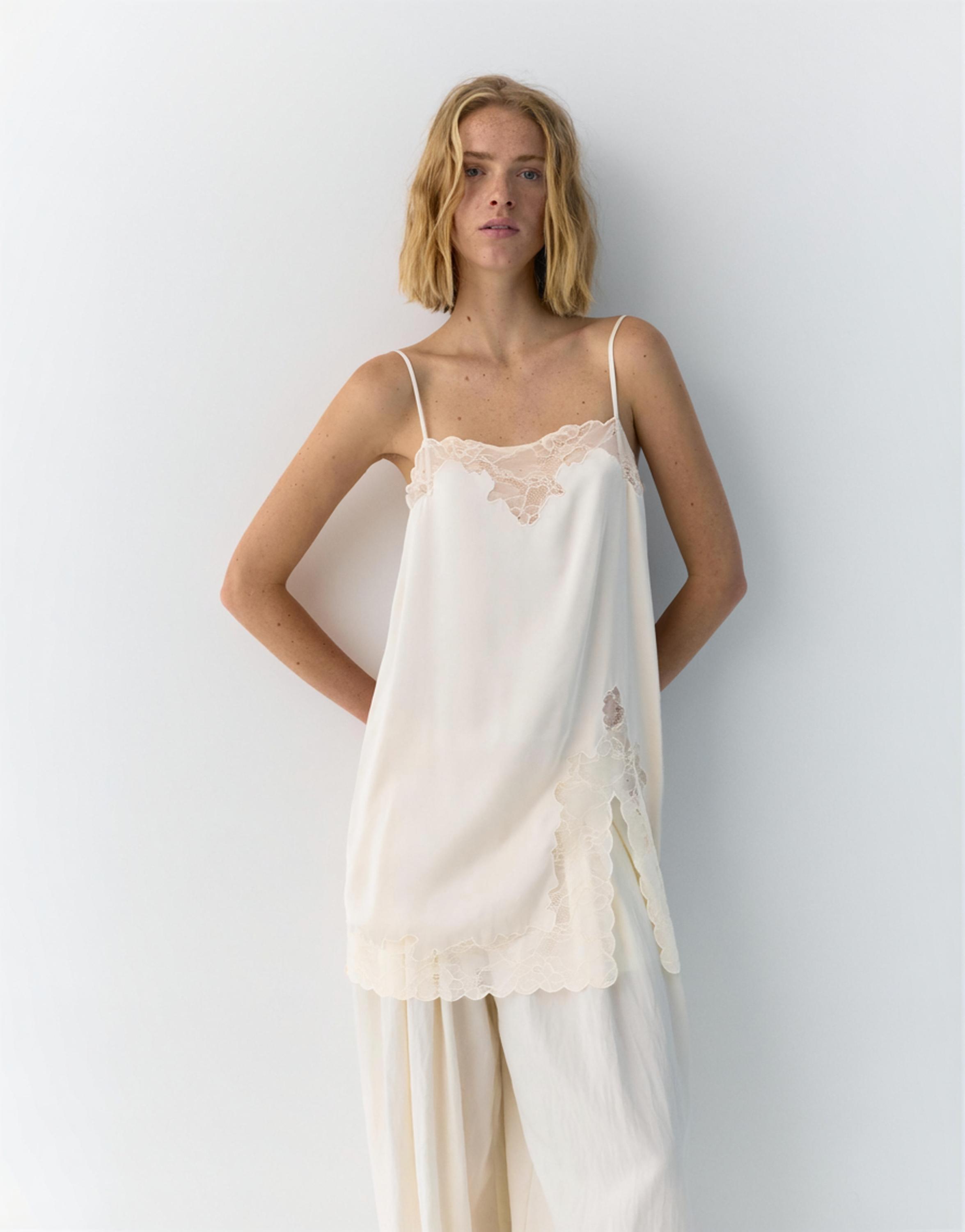 İnce askılı dantelli top - Görsel 26