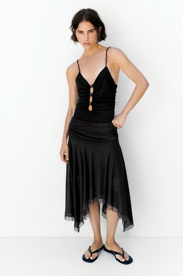 Strappy cut-out bodysuit with appliques — Black 5