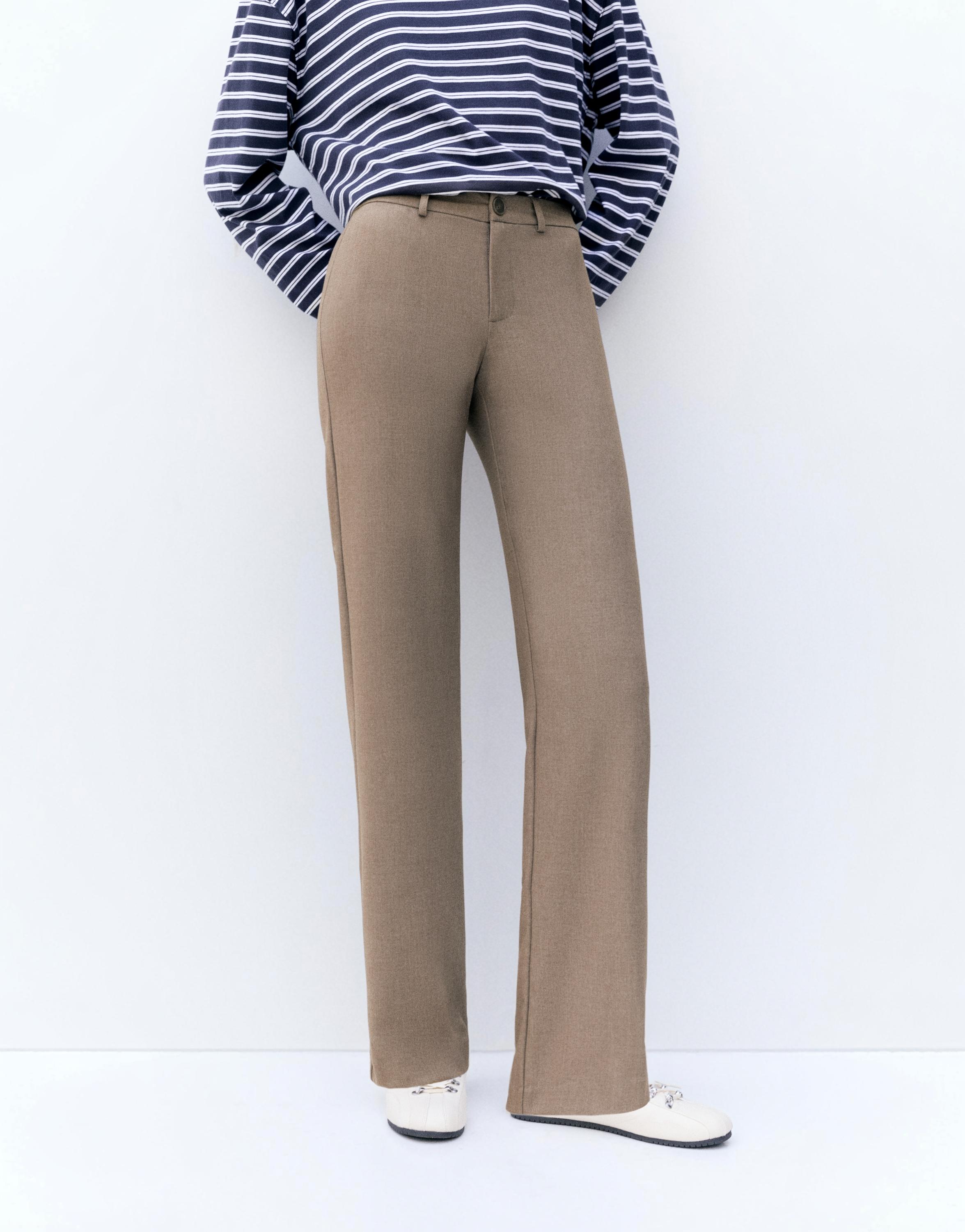 Straight-leg smart trousers — Mole brown