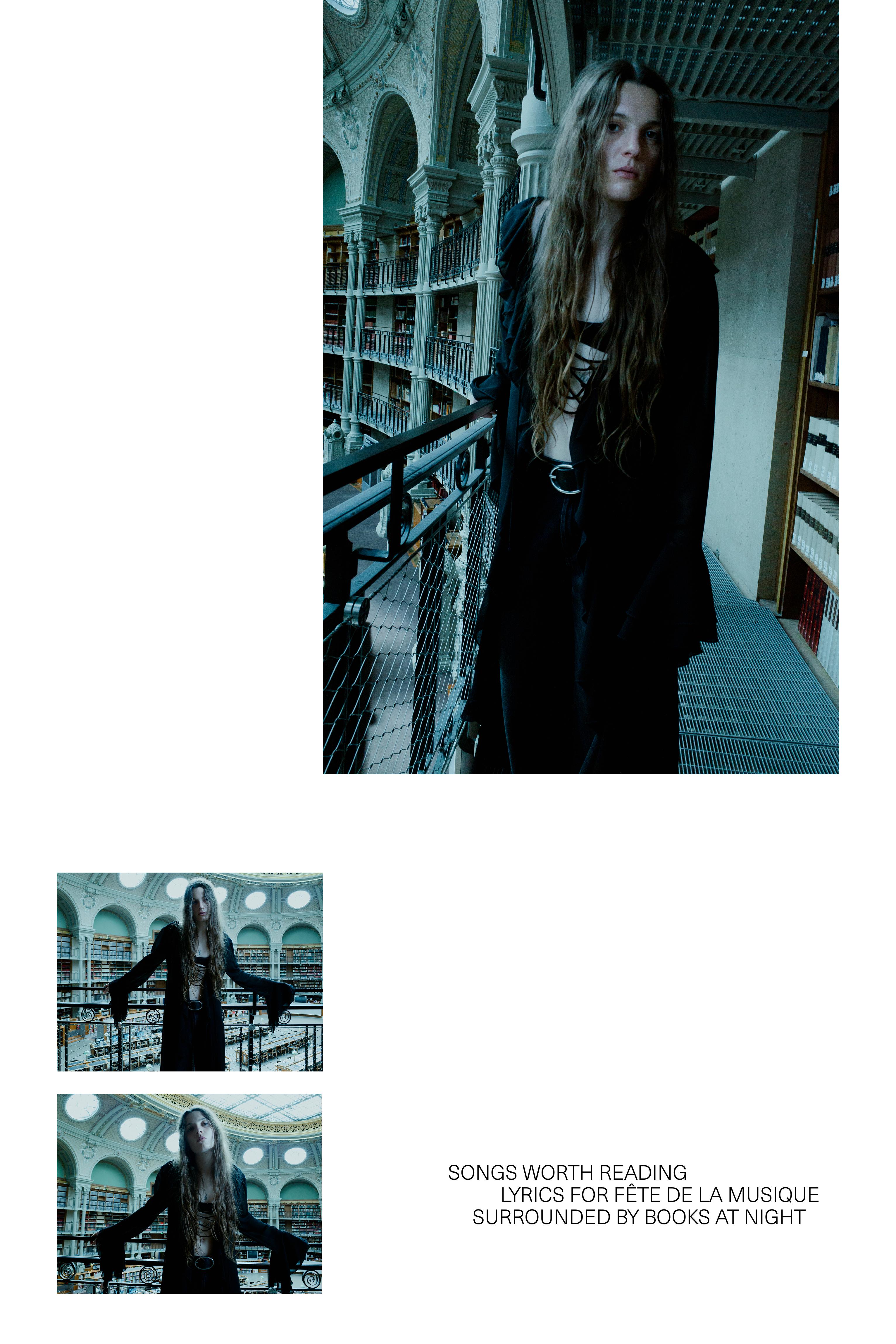 Long ruffle kimono — Black