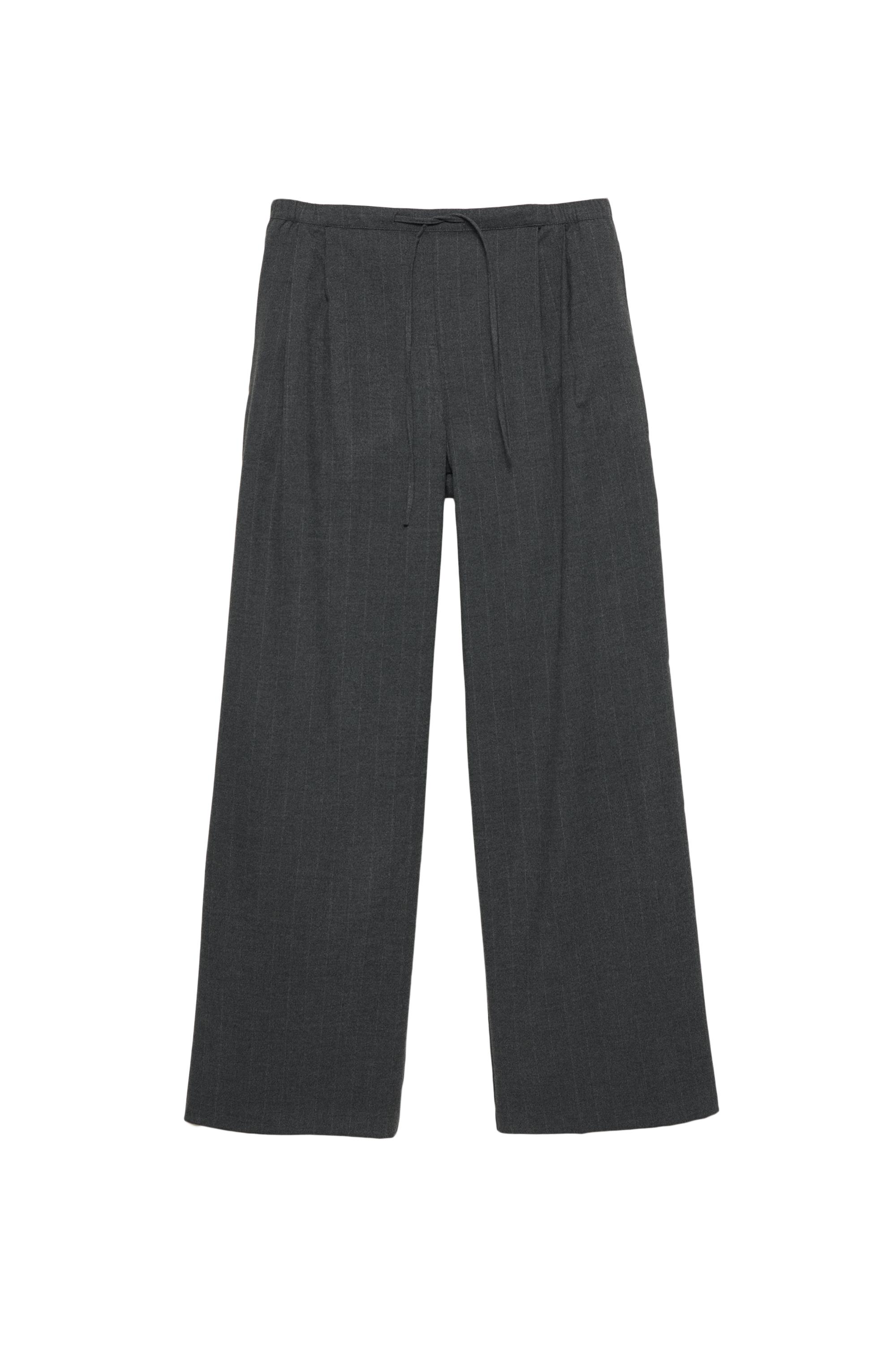 İnce çizgili jogger pantolon - Görsel 4