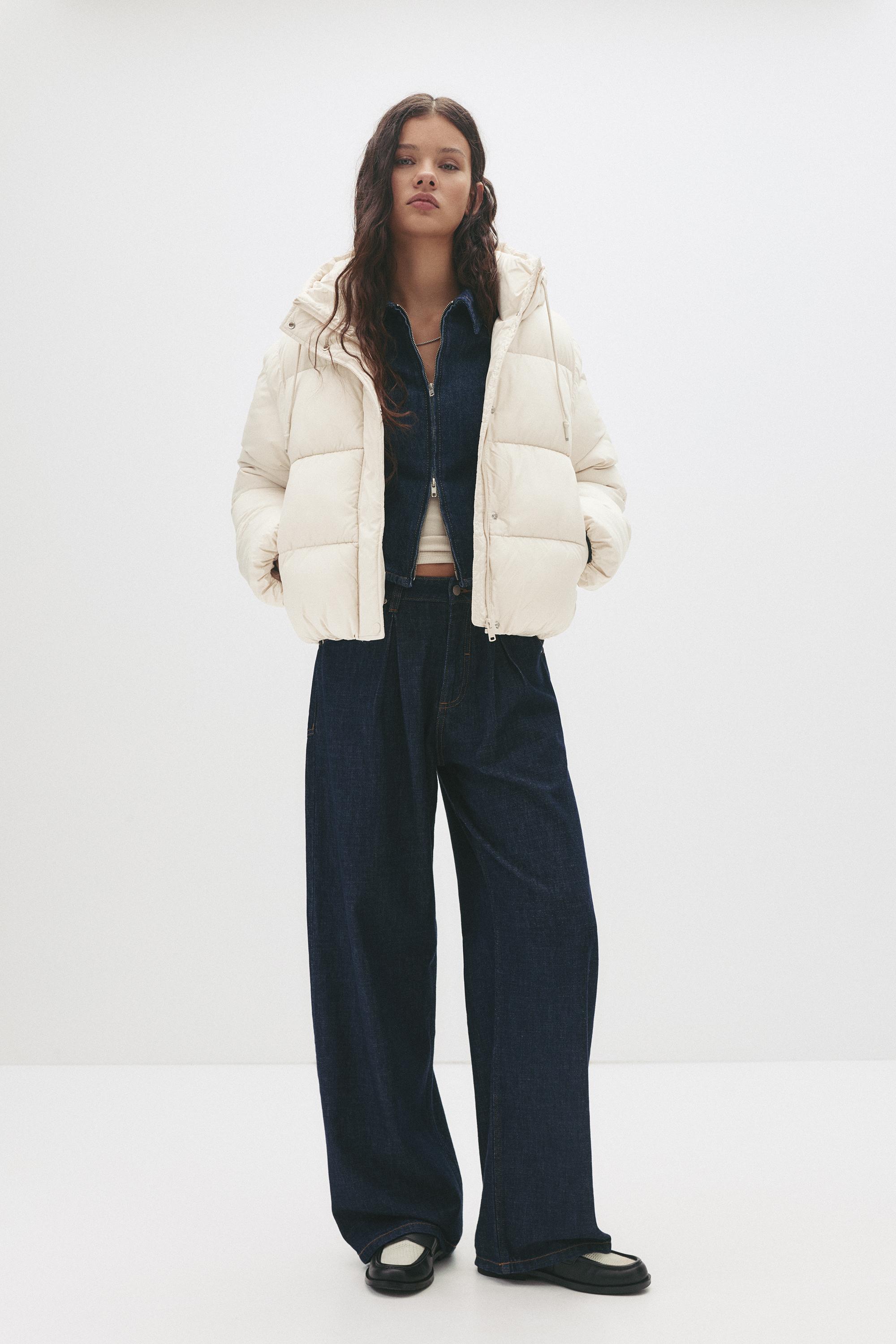 Hooded Padded Jacket — Ecru
