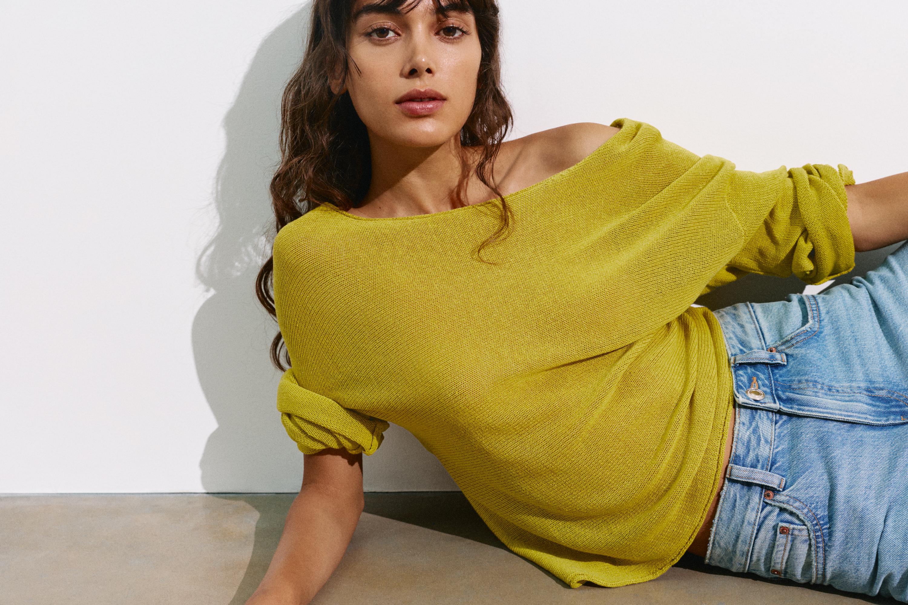 Fine knit jumper — Apple green