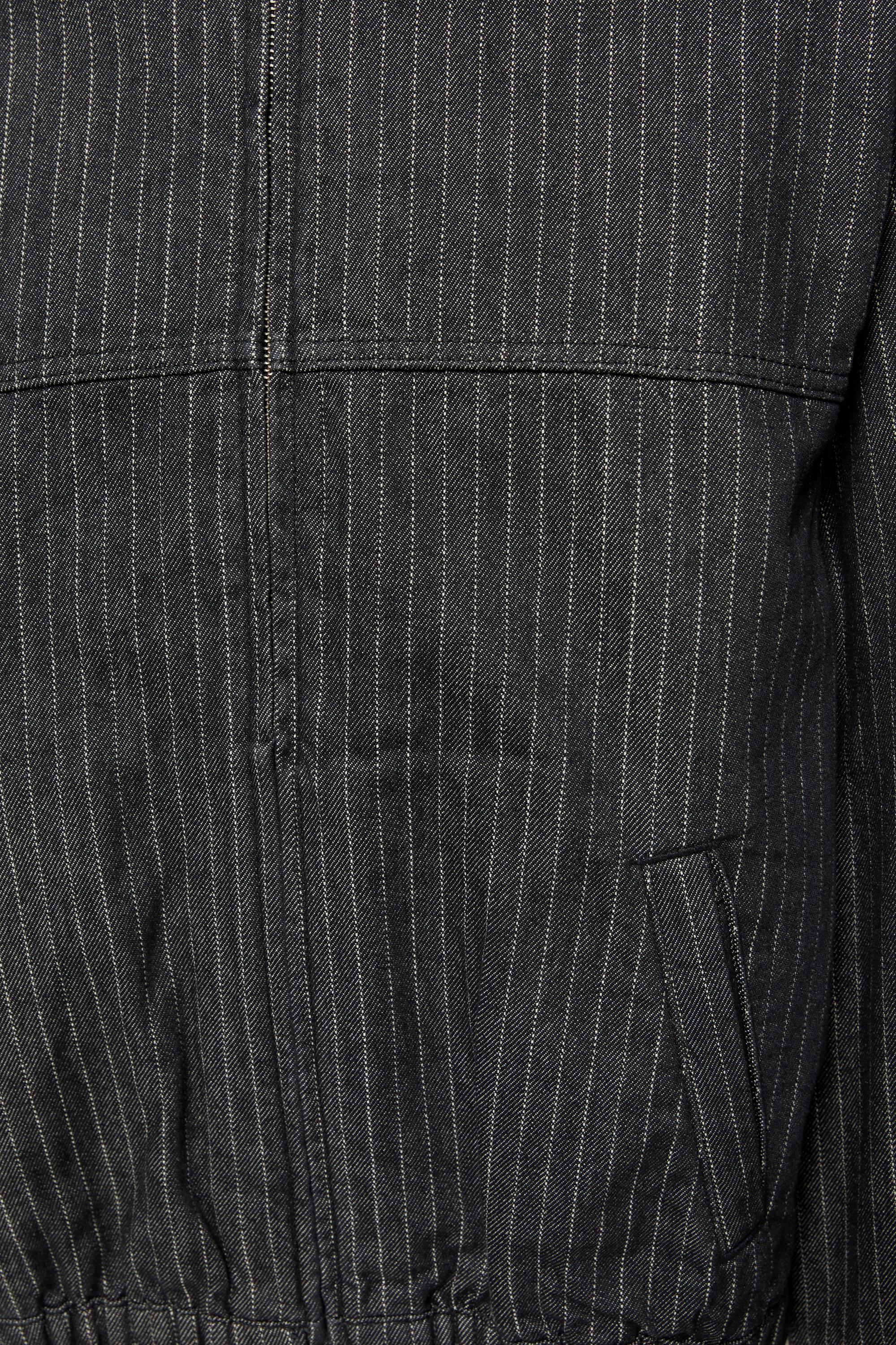 Striped denim jacket — Black
