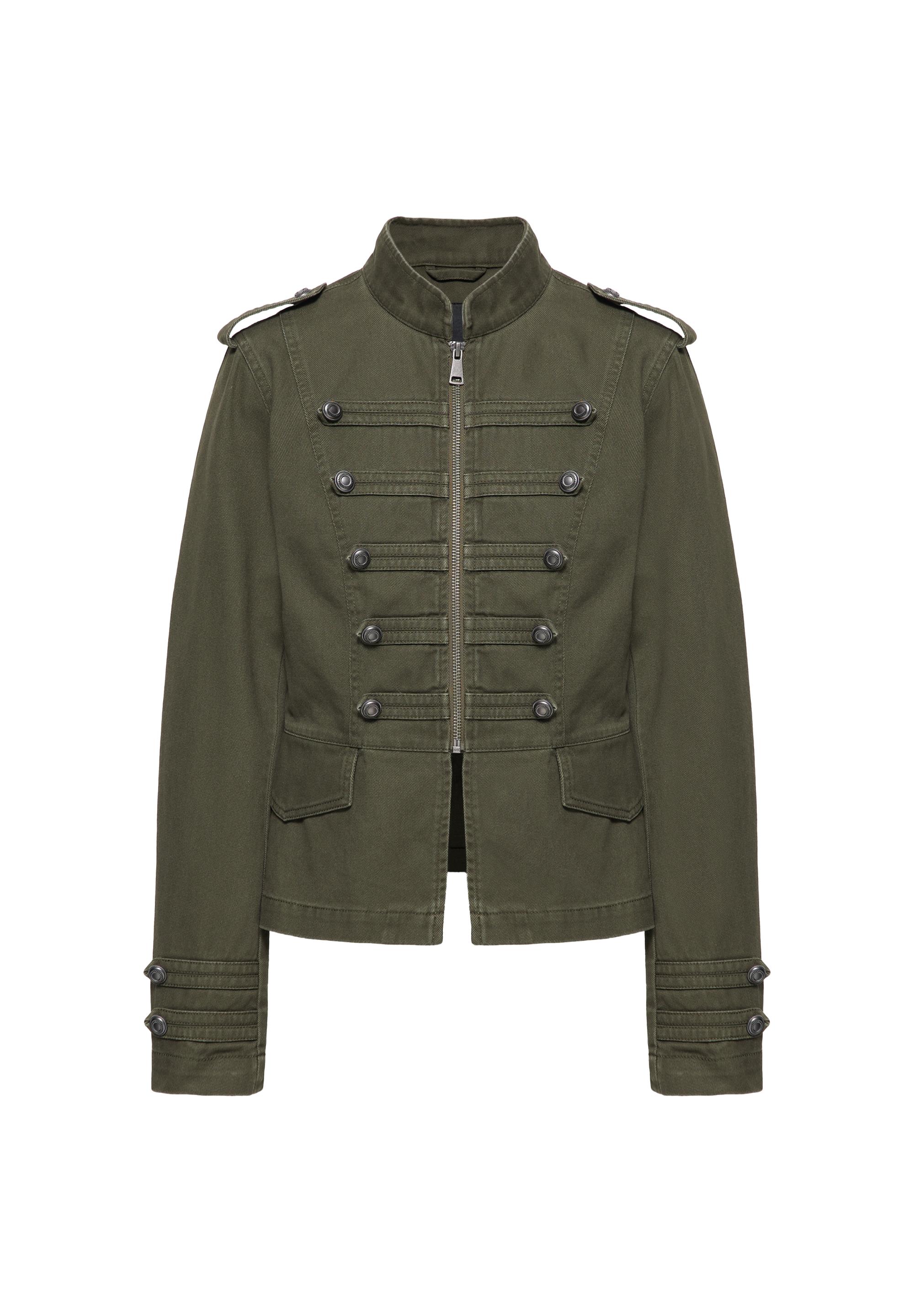 Fitted toggle button jacket — Dark khaki