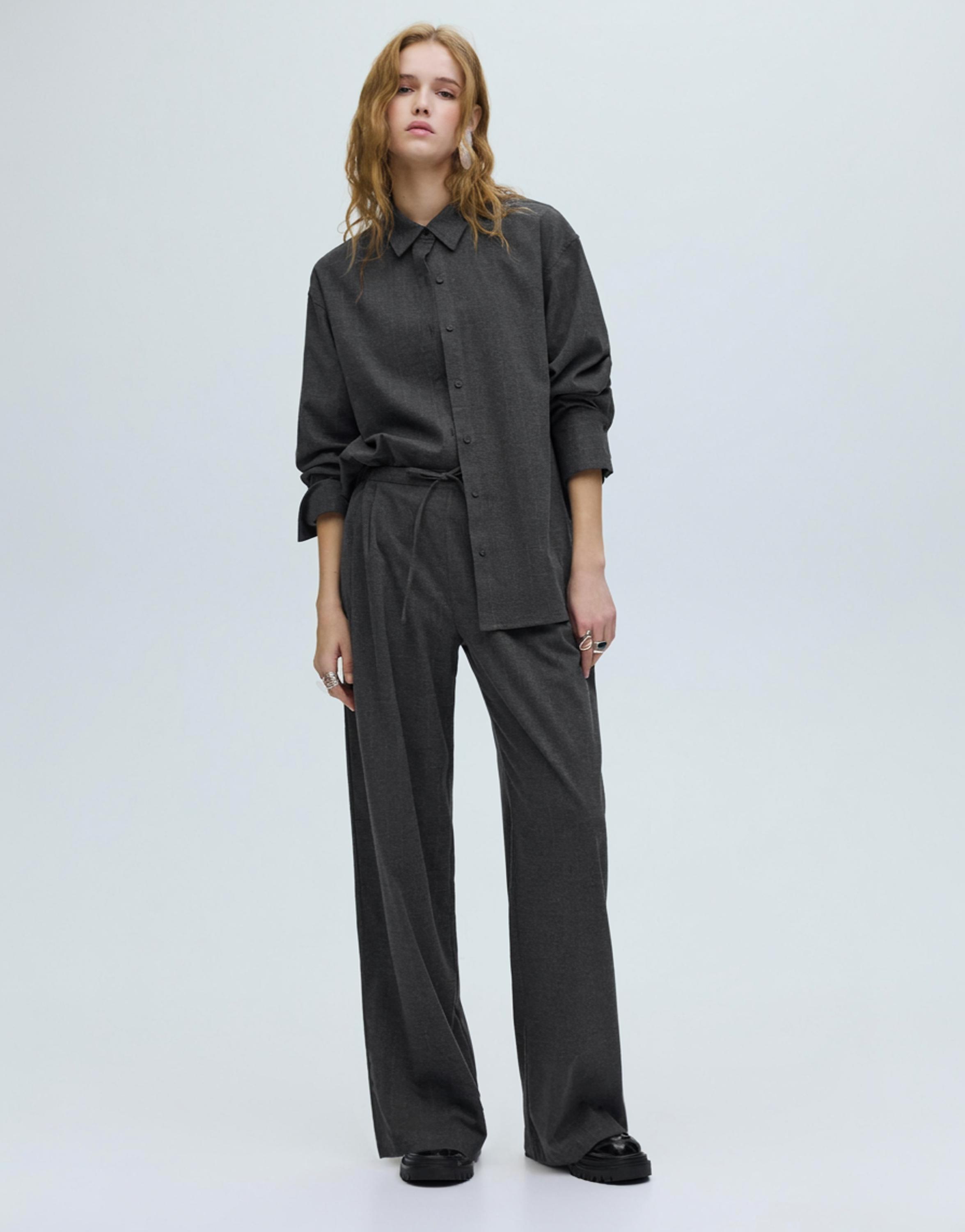 Pinstripe jogger trousers — Grey