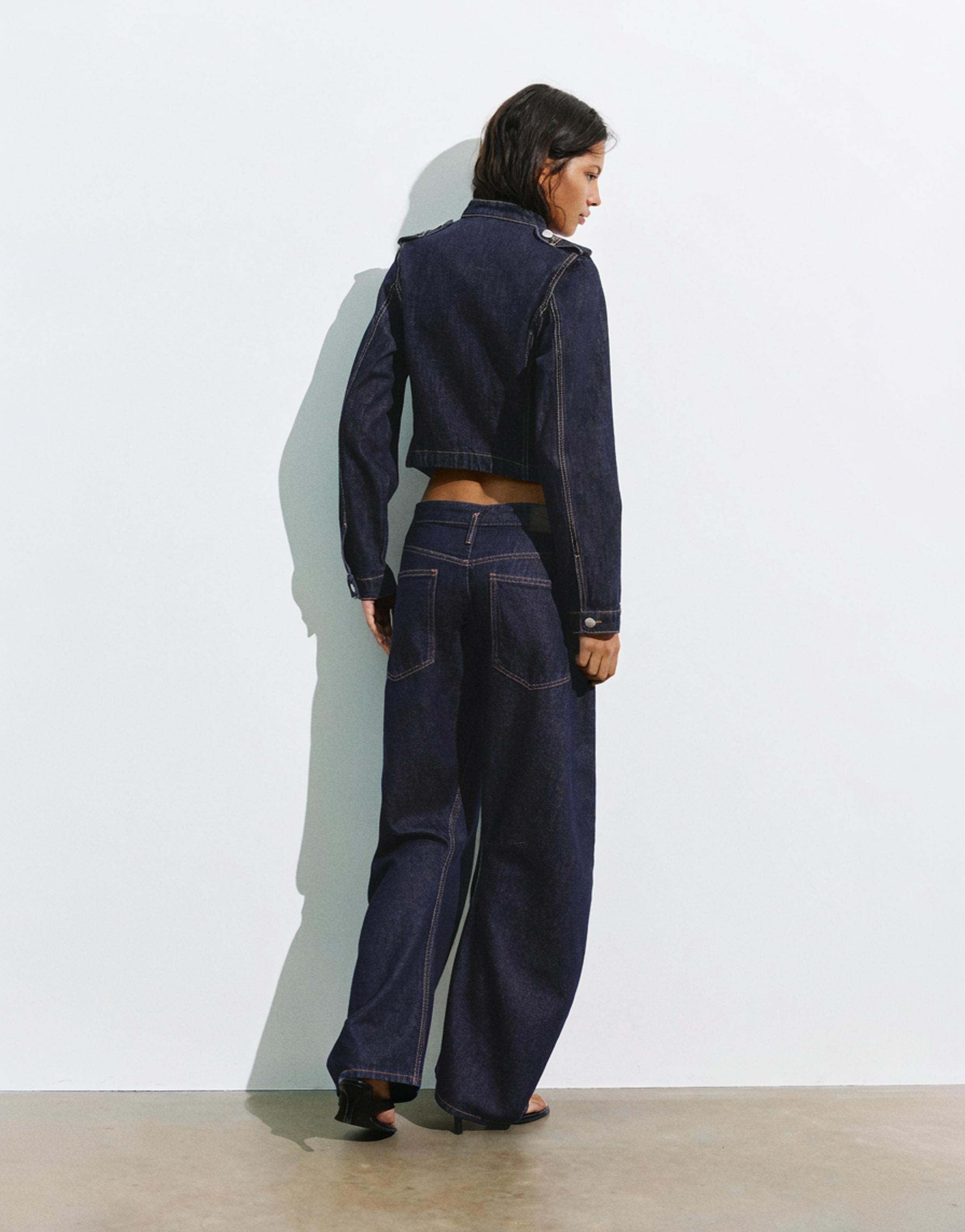 Denim jacket with toggle buttons — Navy