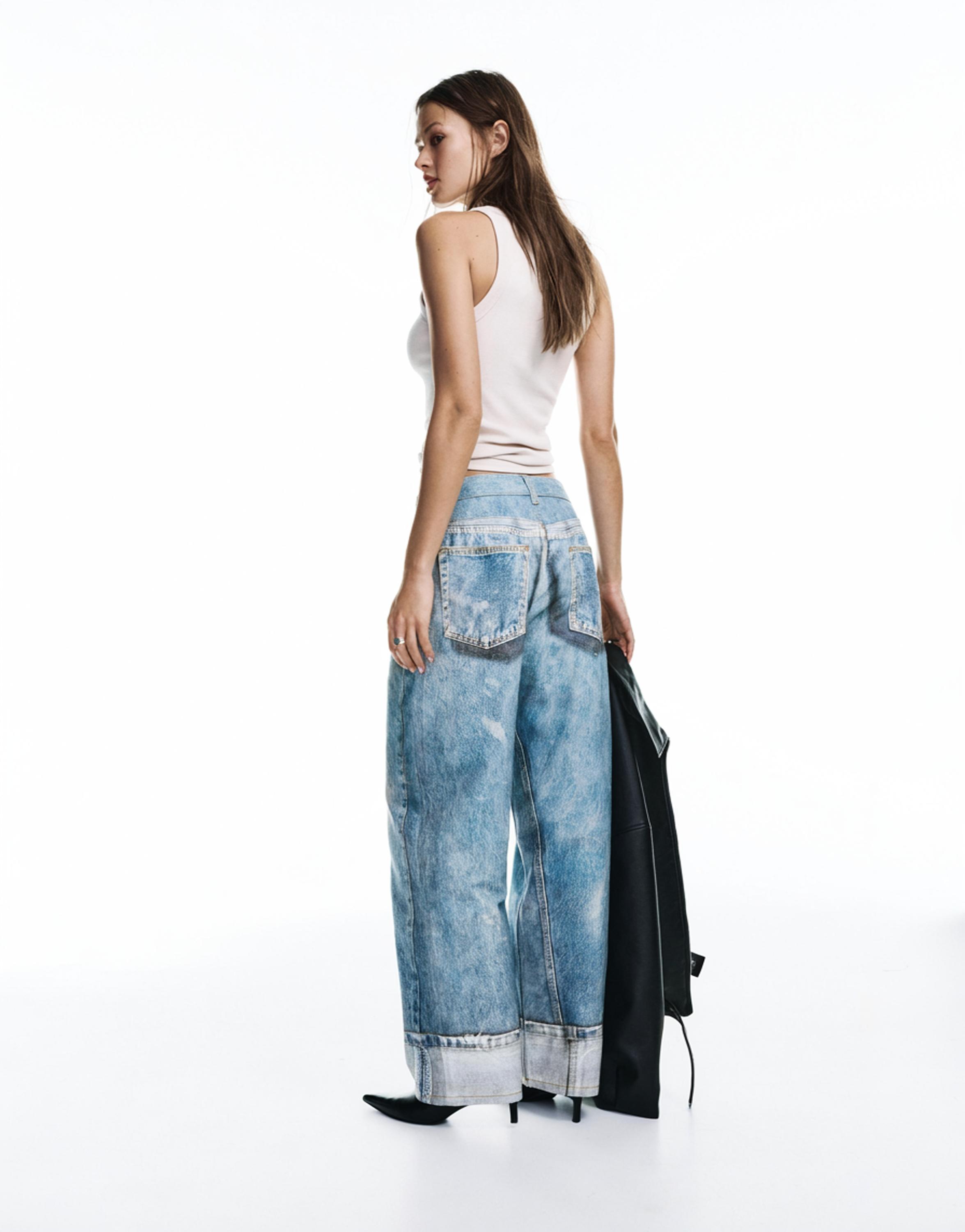 Baggy print jeans — Blue