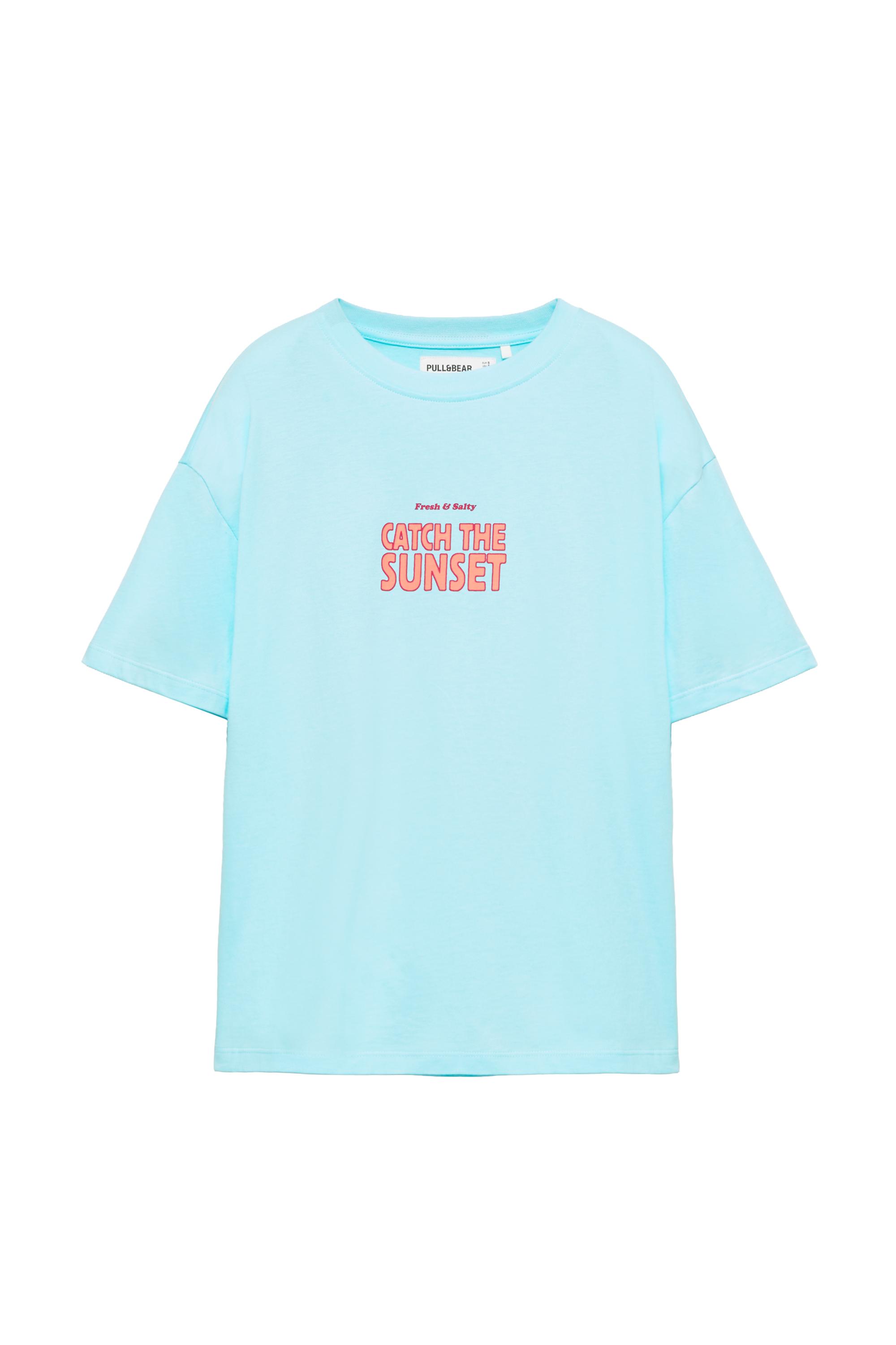 Pull&Bear Istakoz baskılı tişört görsel 4