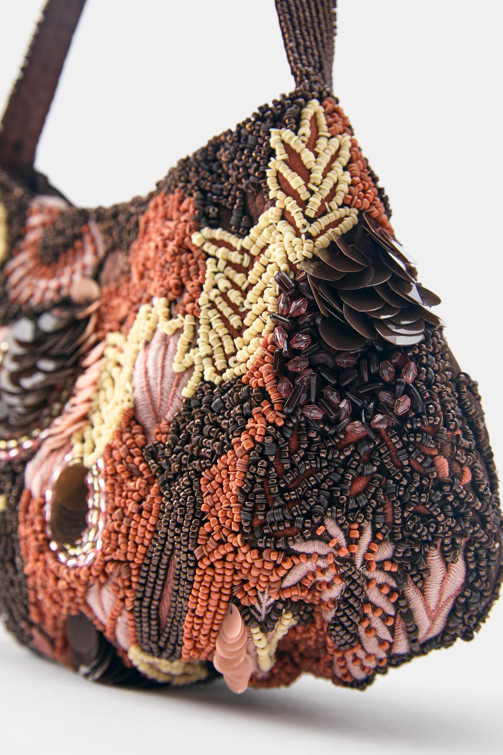 Beaded shoulder bag — Orange