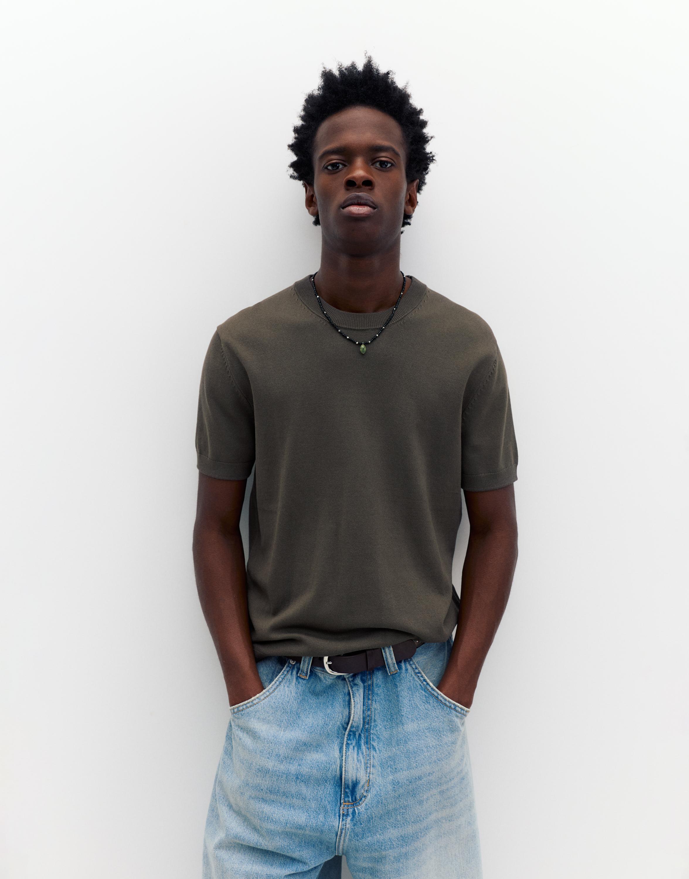 Short sleeve jumper — Mole brown