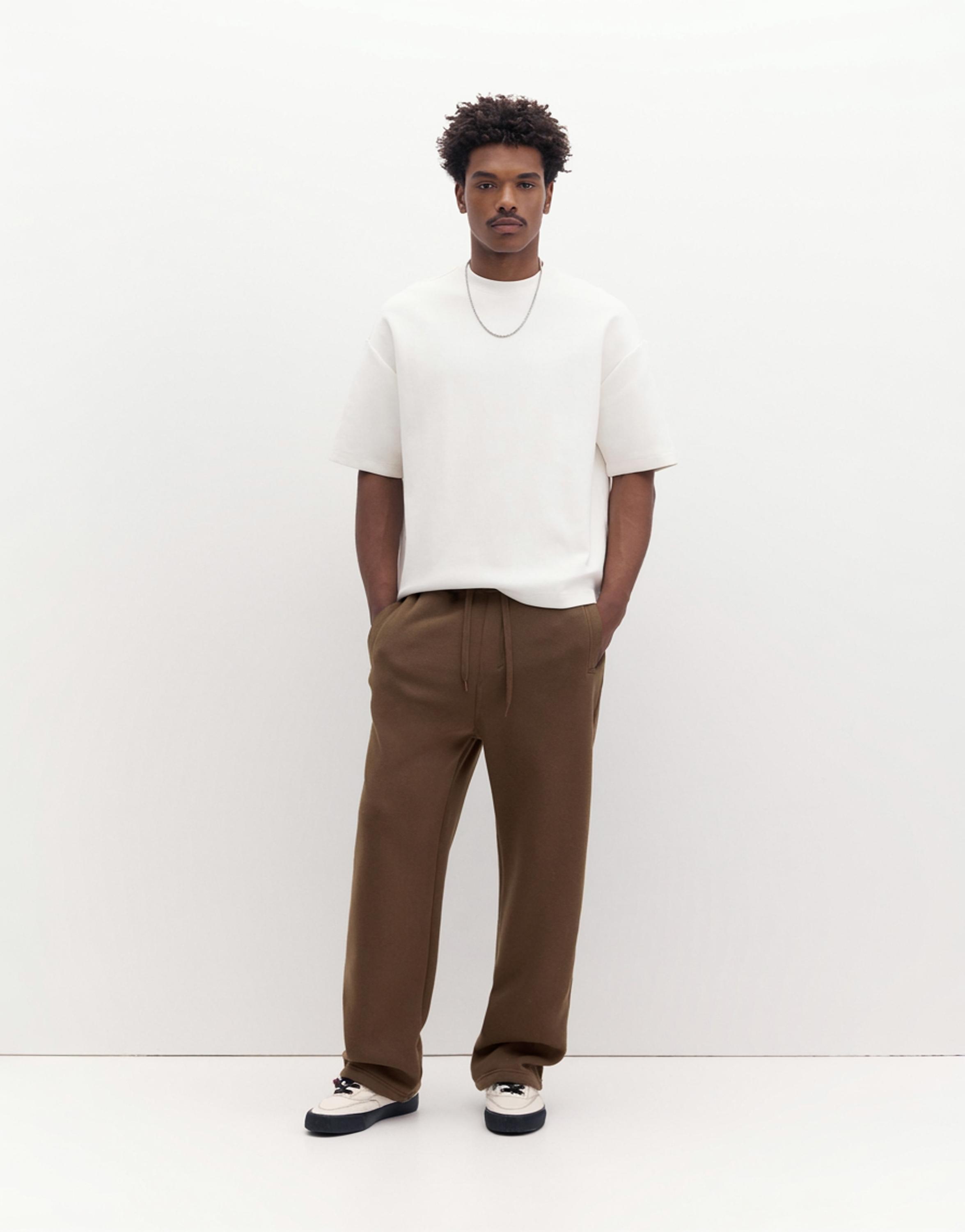 Basic baggy tracksuit bottoms — Brown