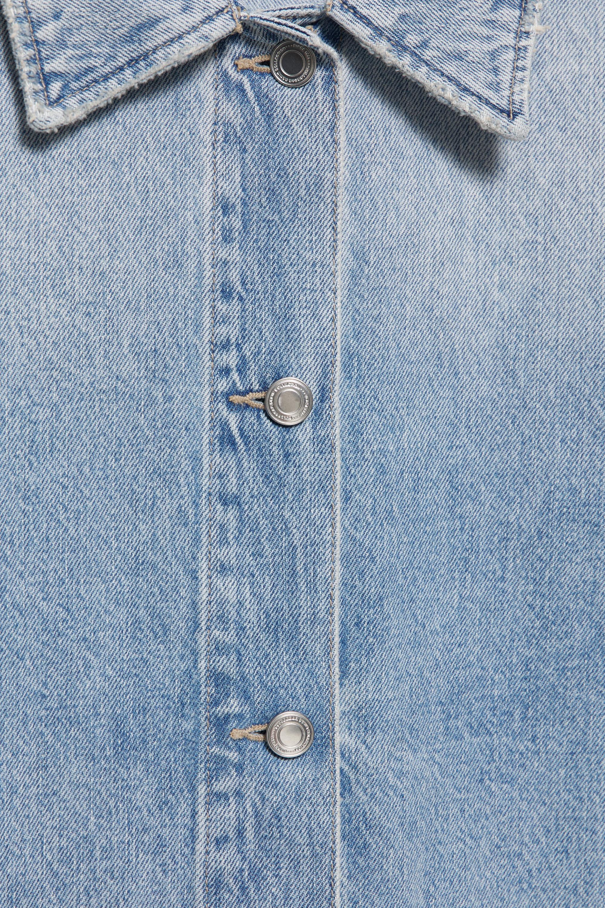 Worker denim ince ceket - Görsel 4