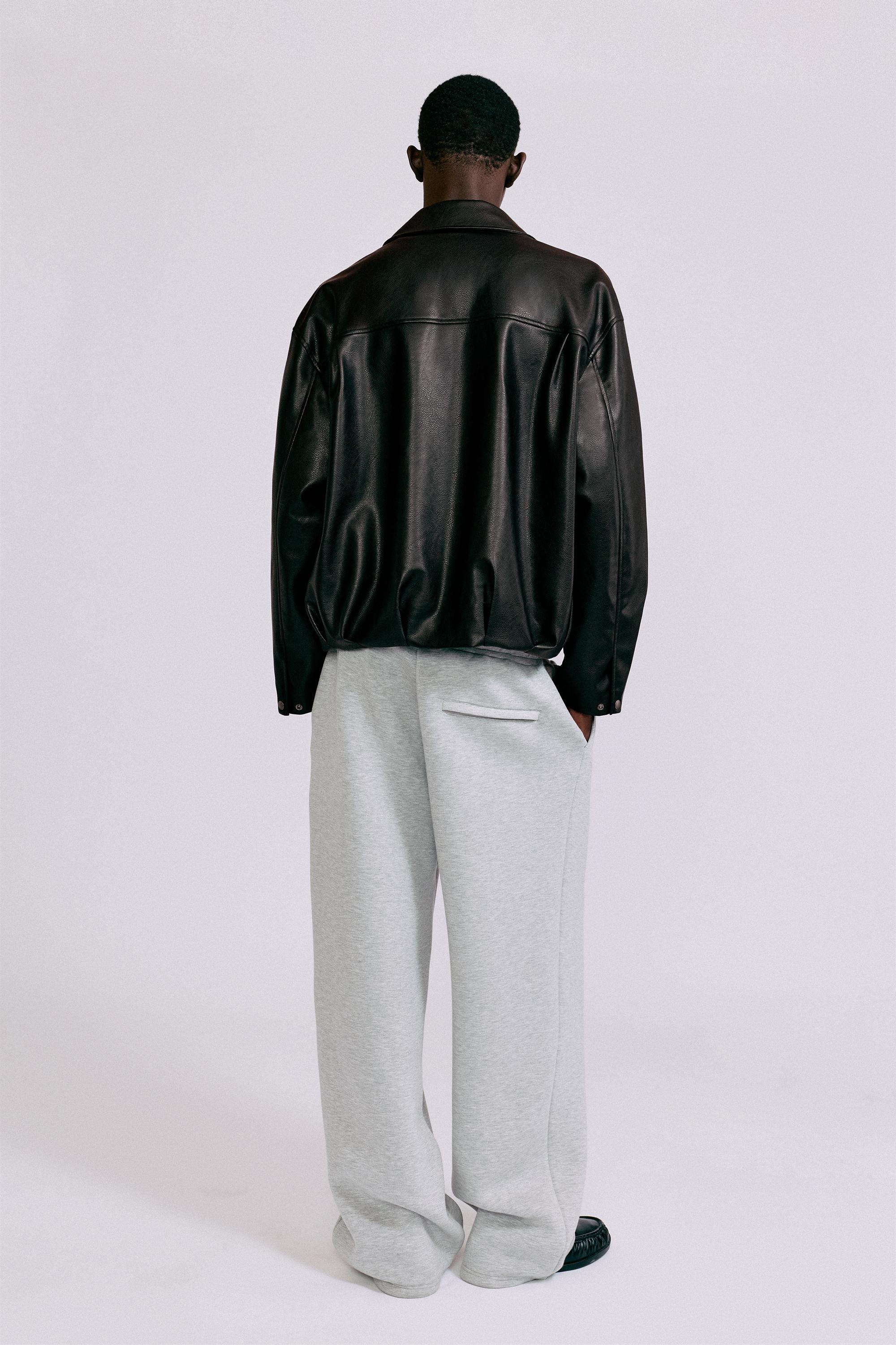 Leather-effect jacket — Black