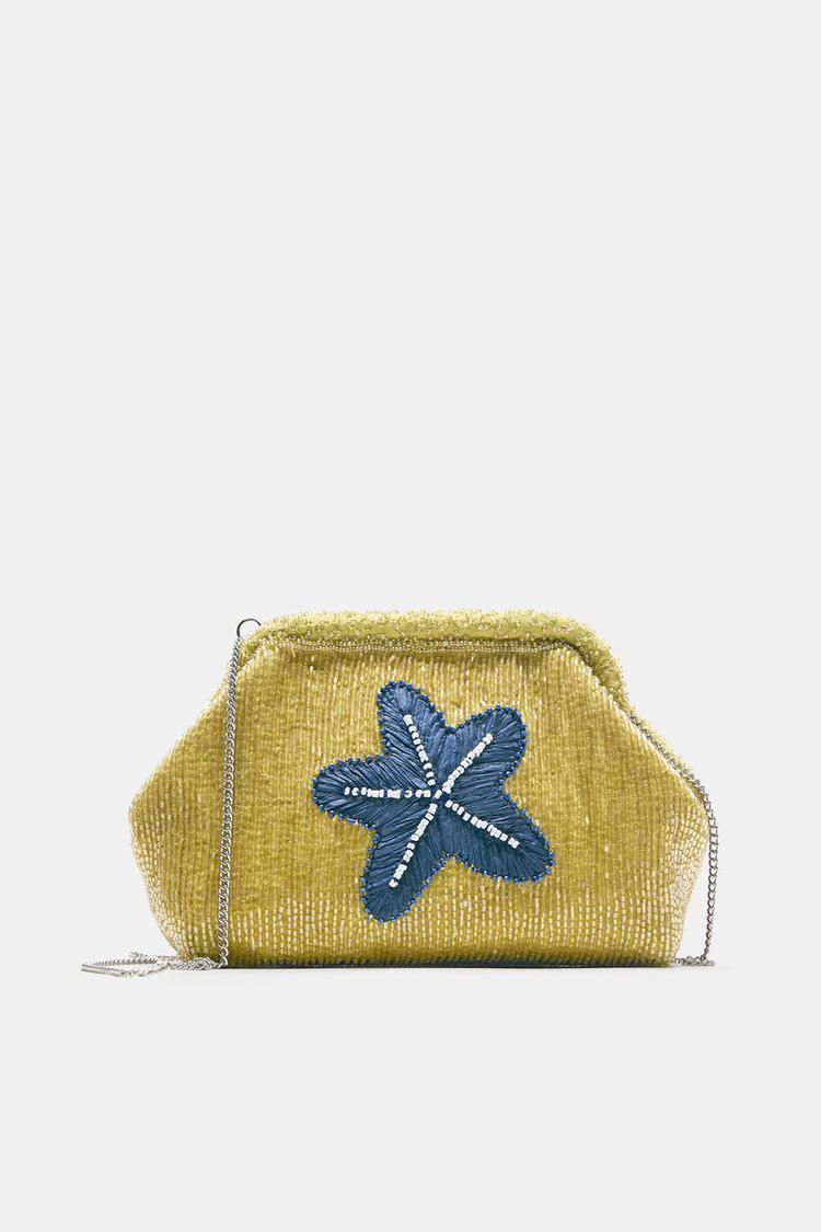 Boncuklu clutch çanta