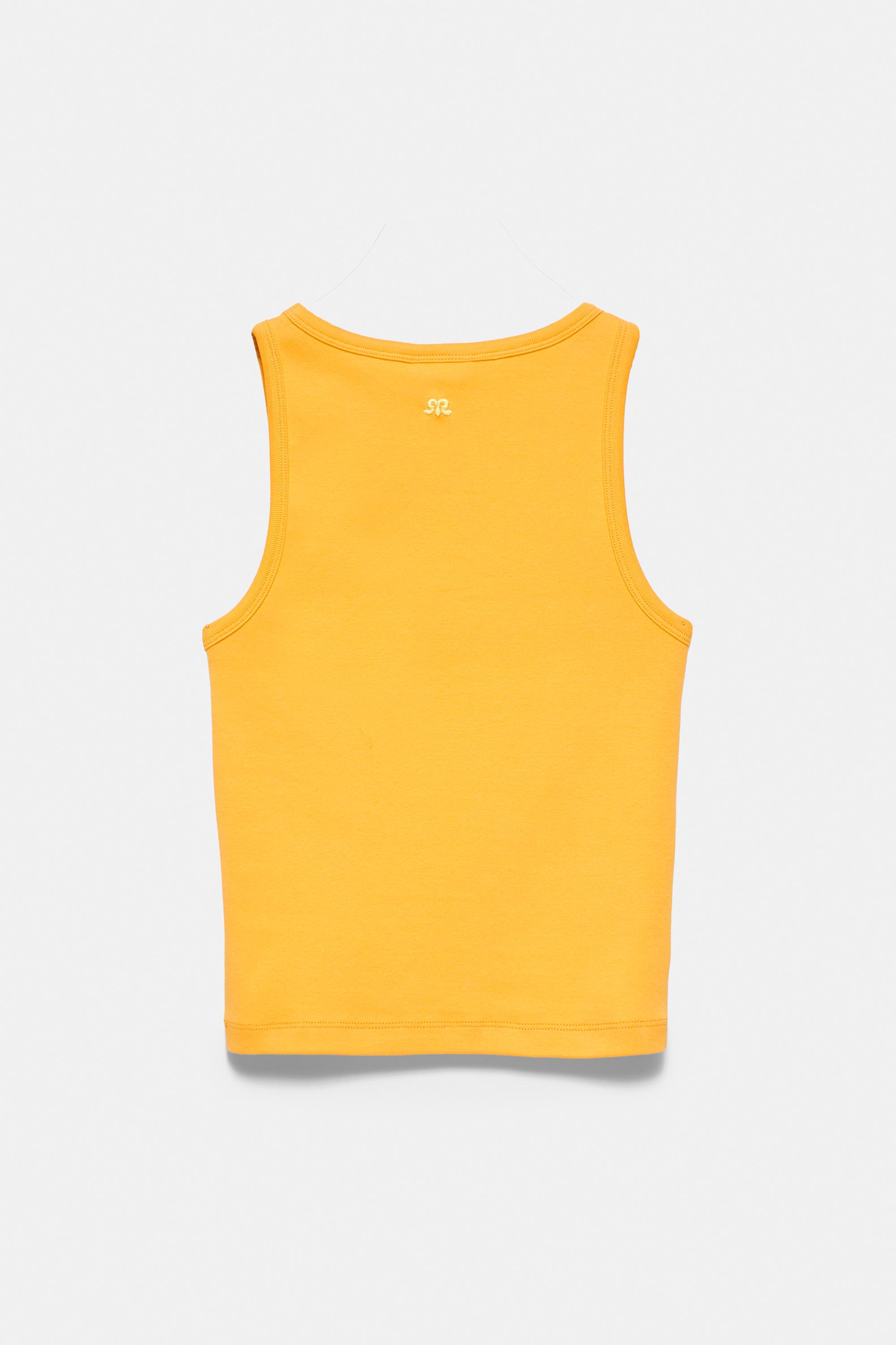 Floral sequin tank top — Orange