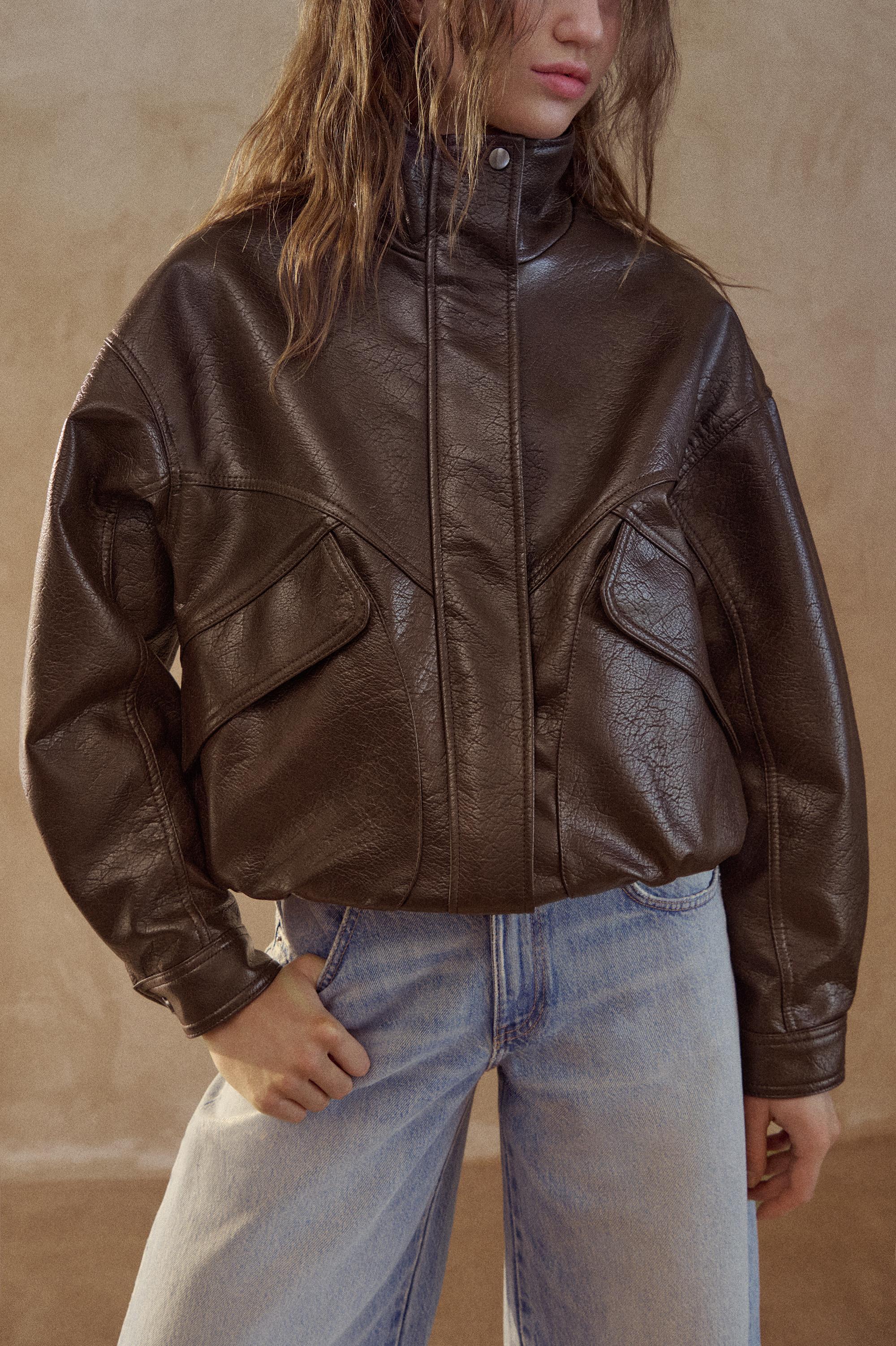 Suni deri ceket - Görsel 14