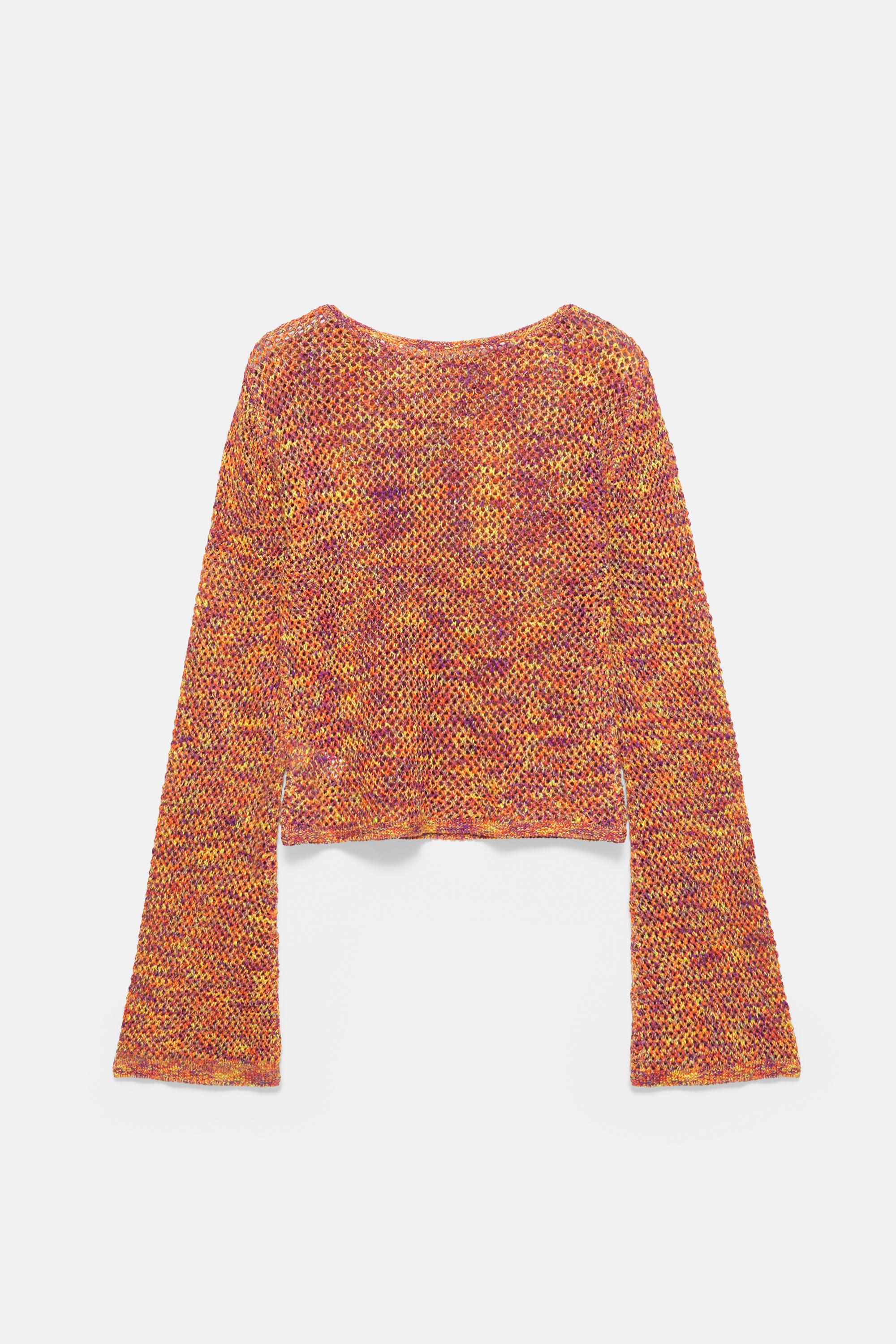 Space dye cutwork jumper — Orange