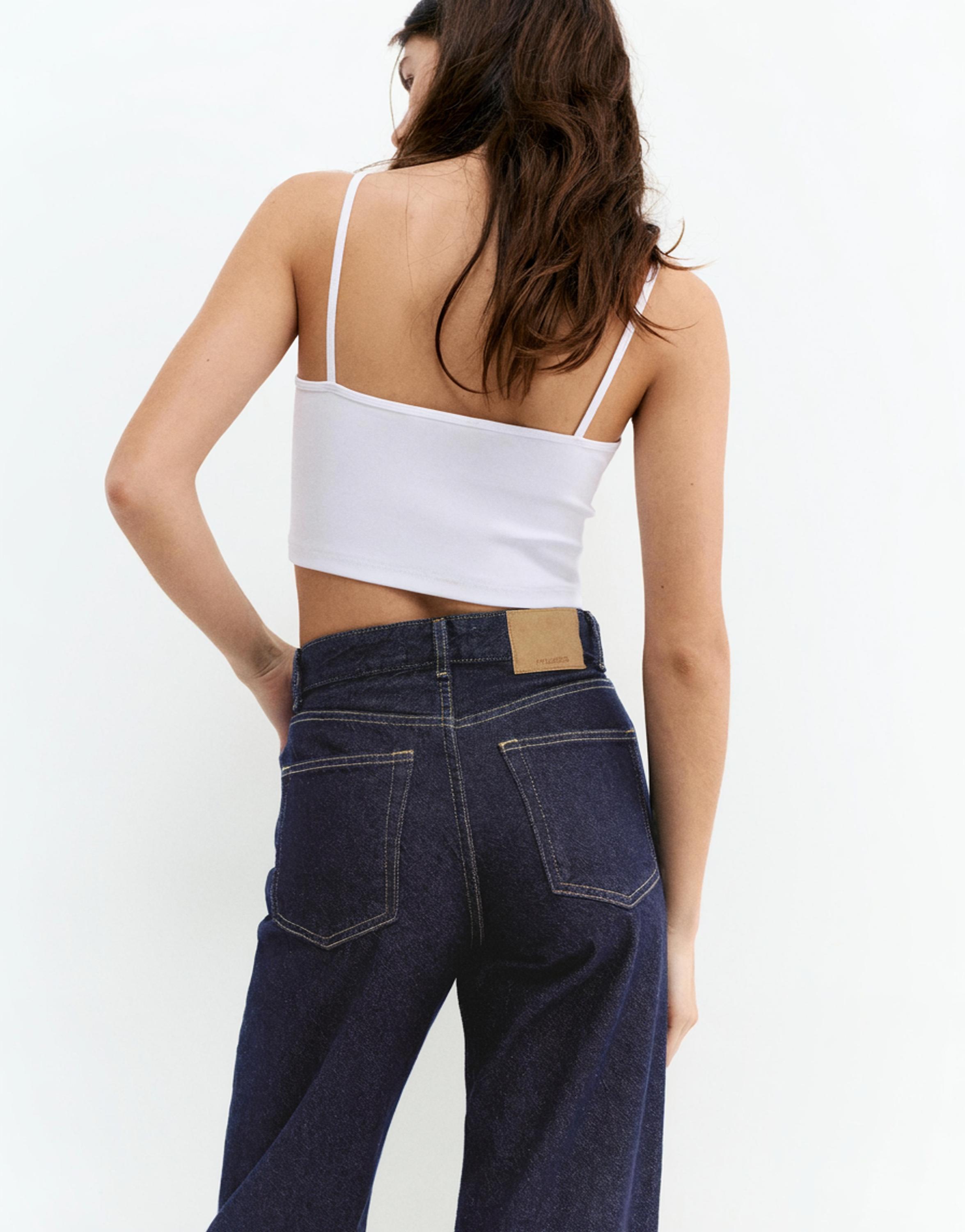 Yüksek bel geniş paça jean - Görsel 109