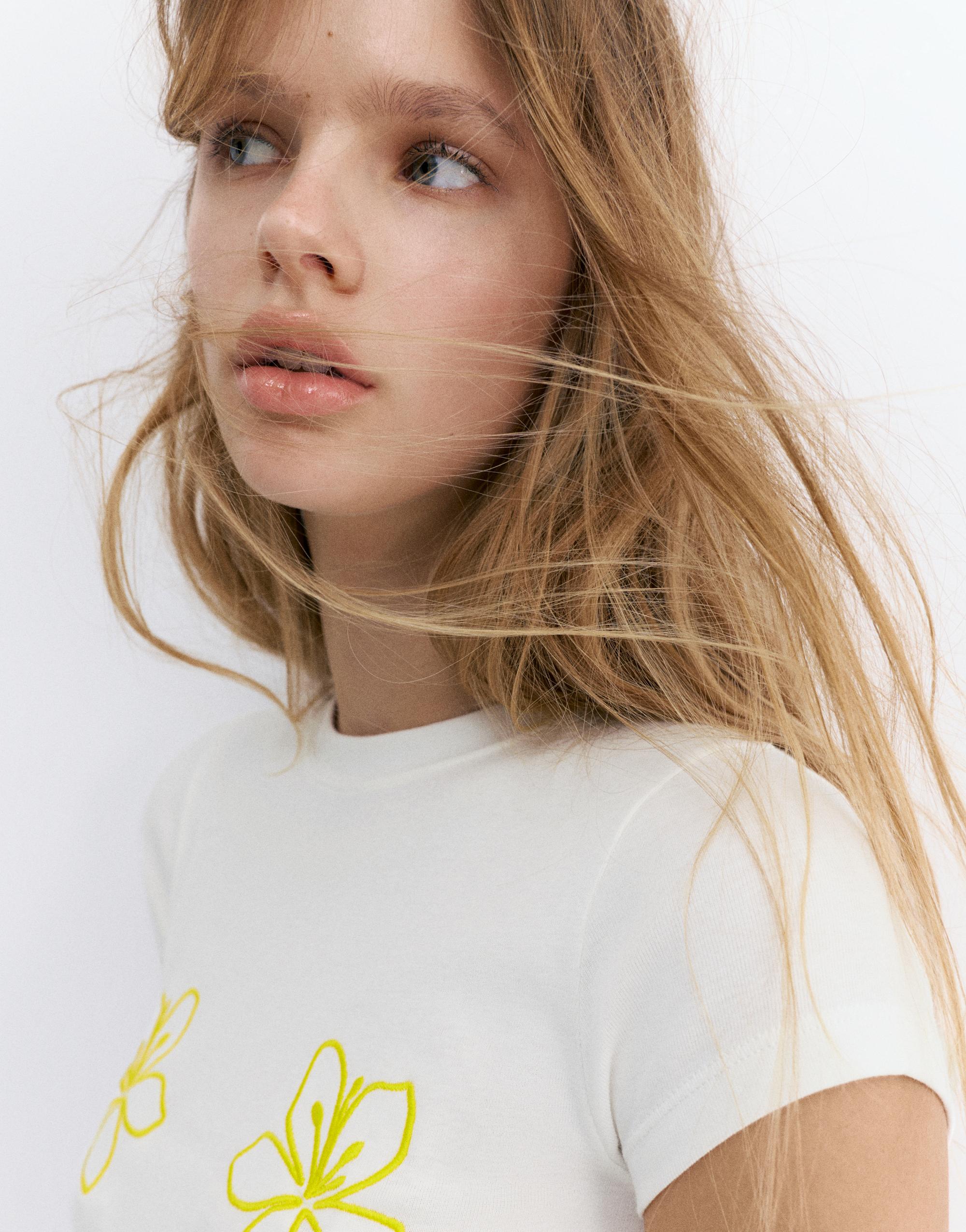 Floral graphic T-shirt — Ice