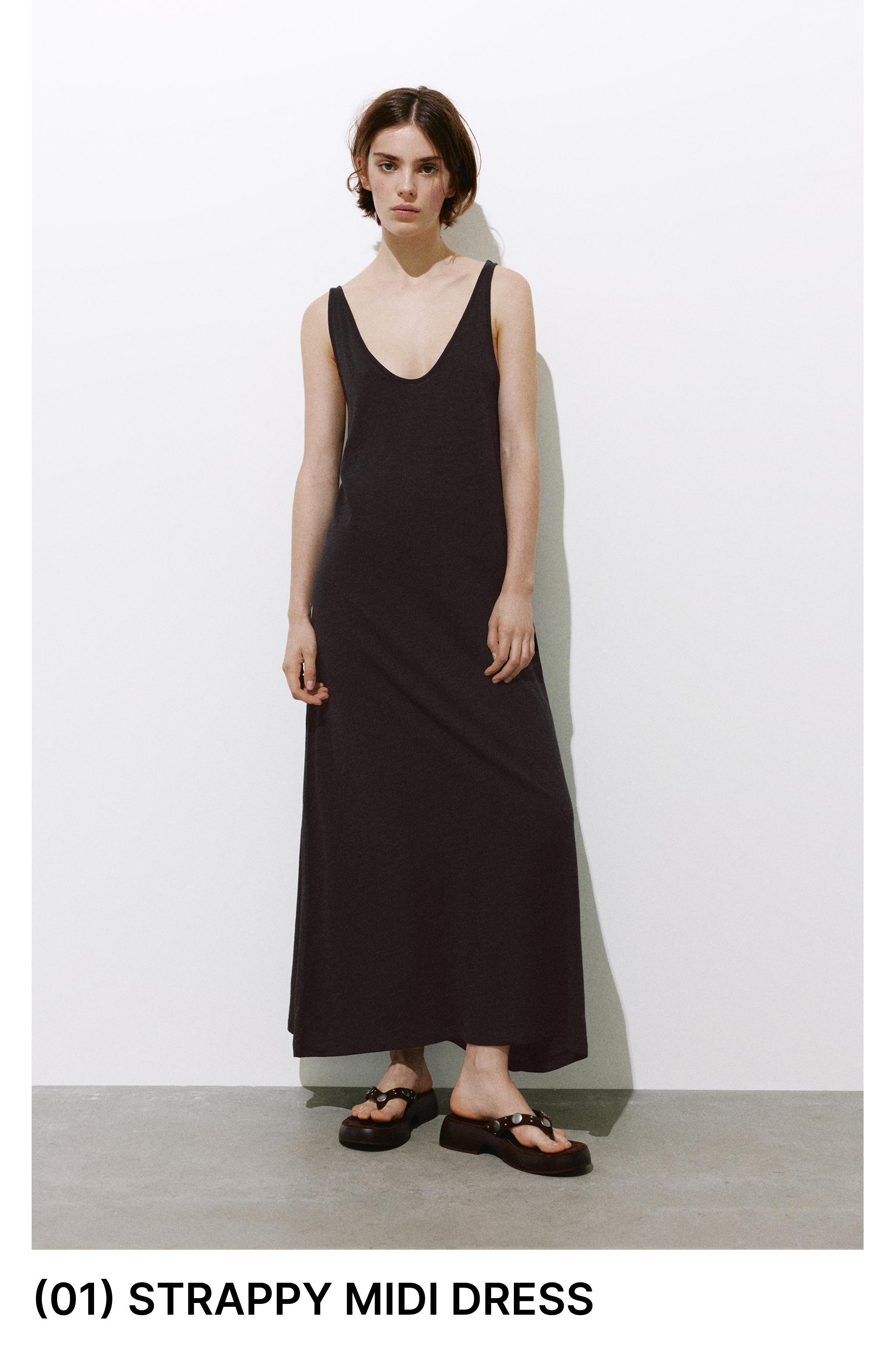 Strappy midi dress — Anthracite grey
