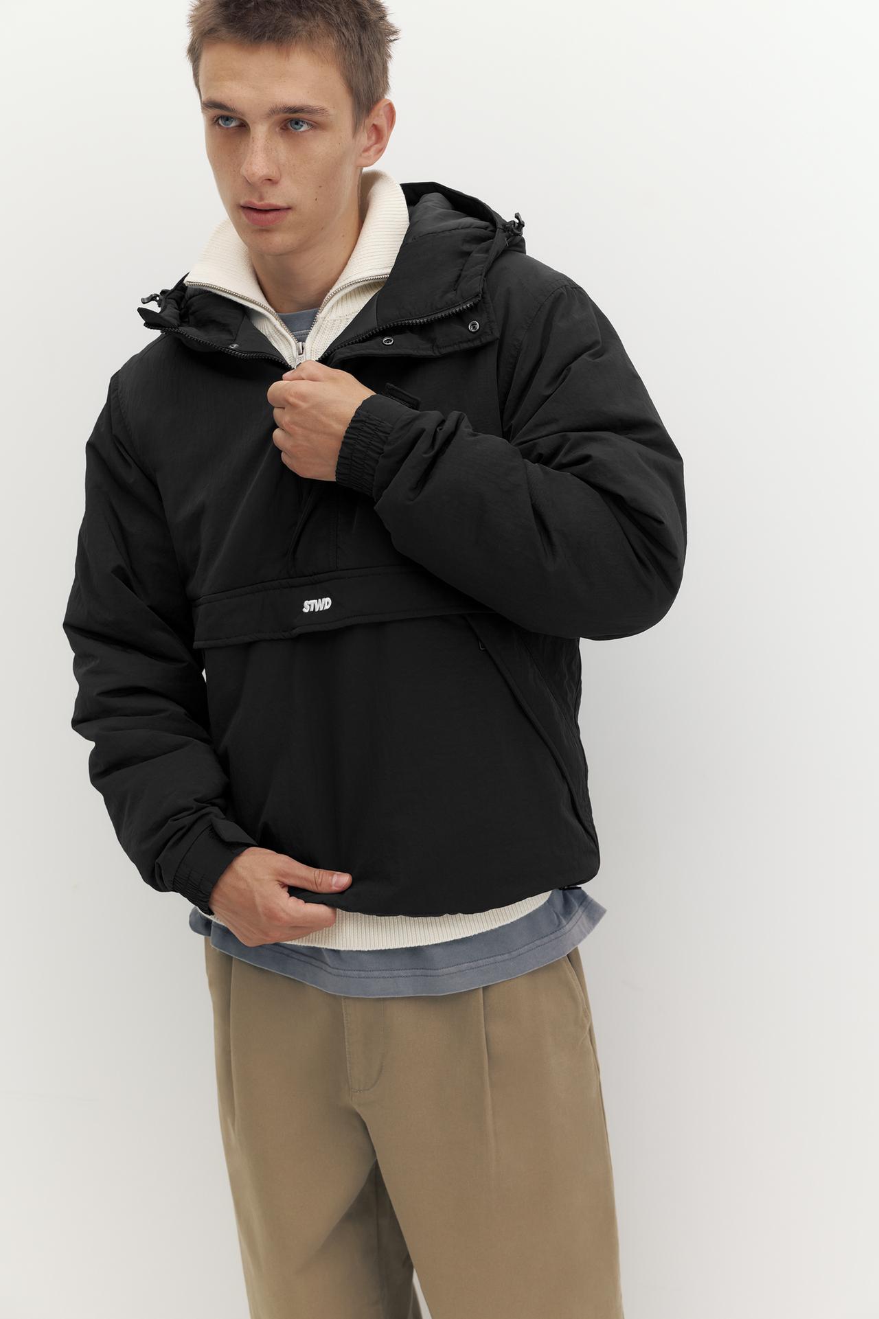 Hooded anorak jacket — Black
