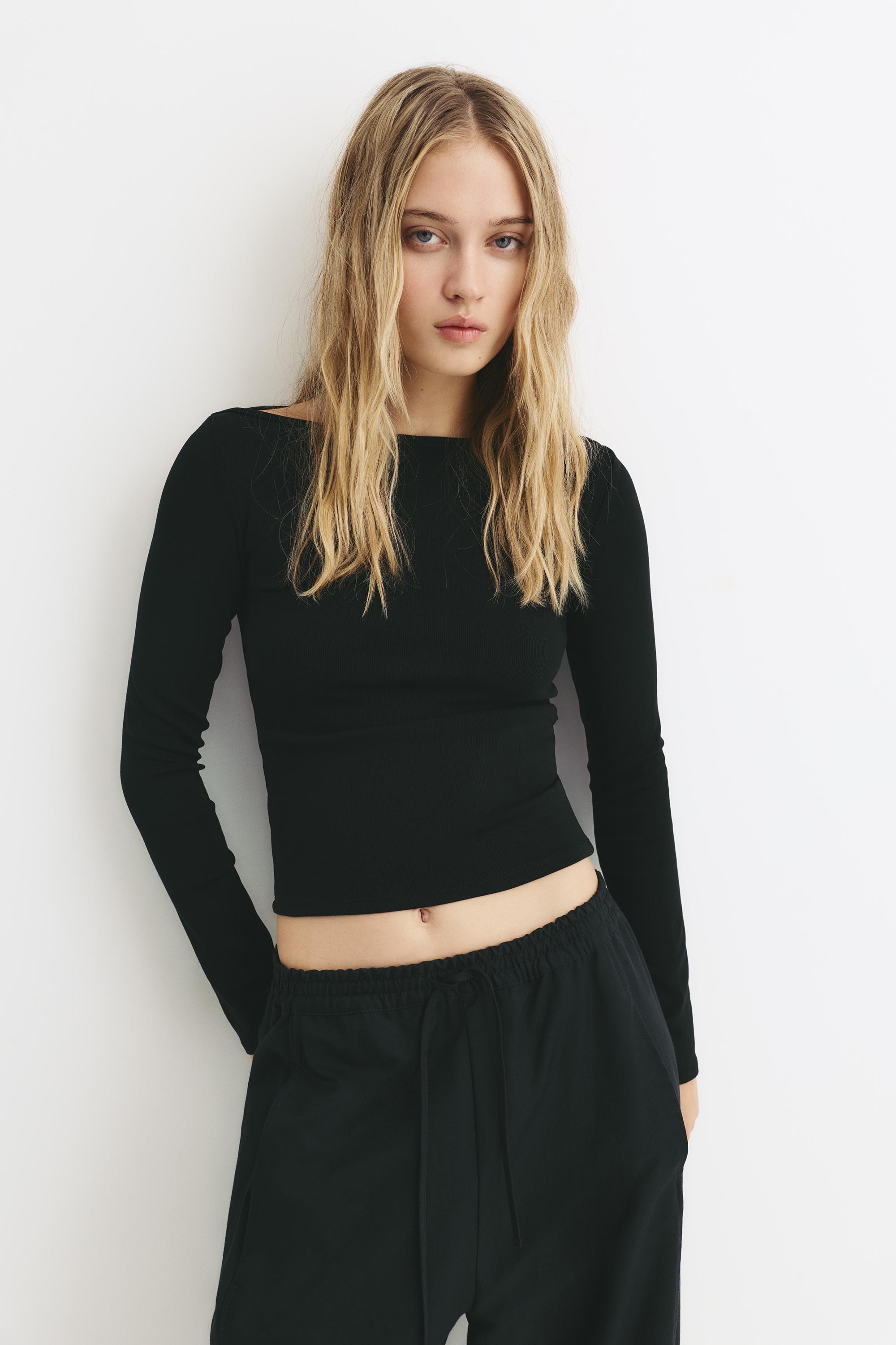 Langarmshirt Mit Bateau-Ausschnitt