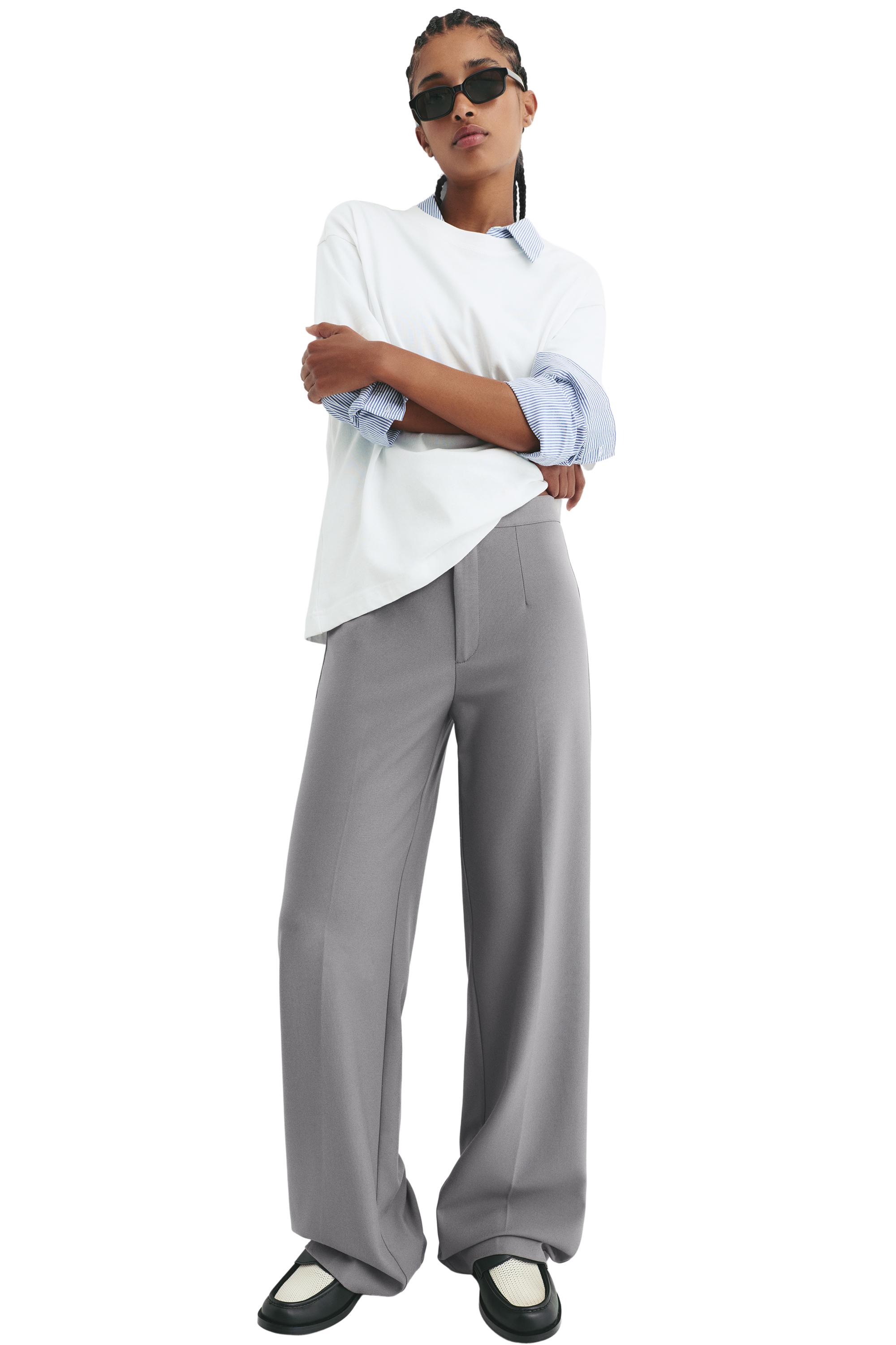 Straight-leg darted trousers — Taupe