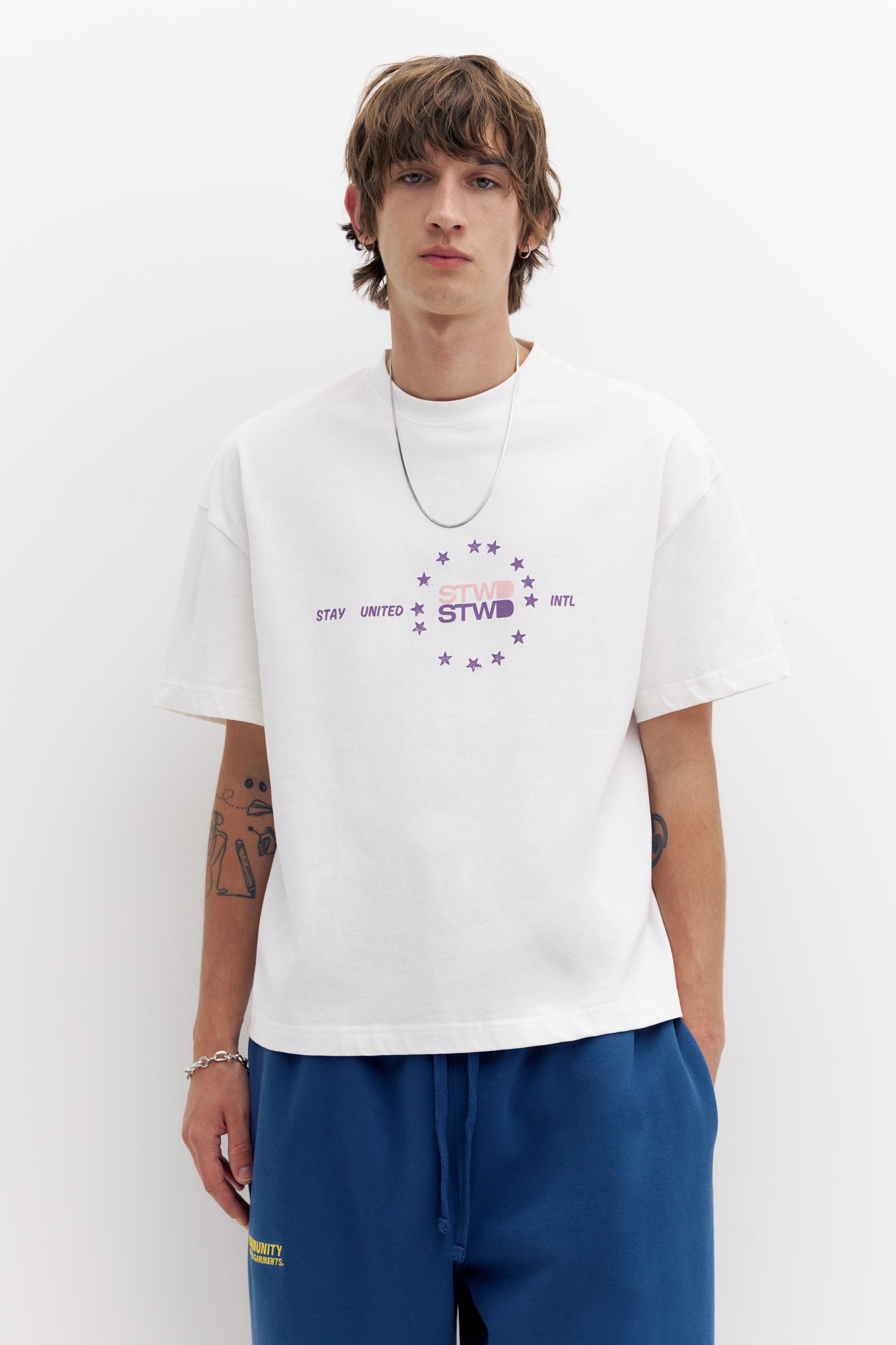 STWD yıldız baskılı t-shirt - Görsel 6