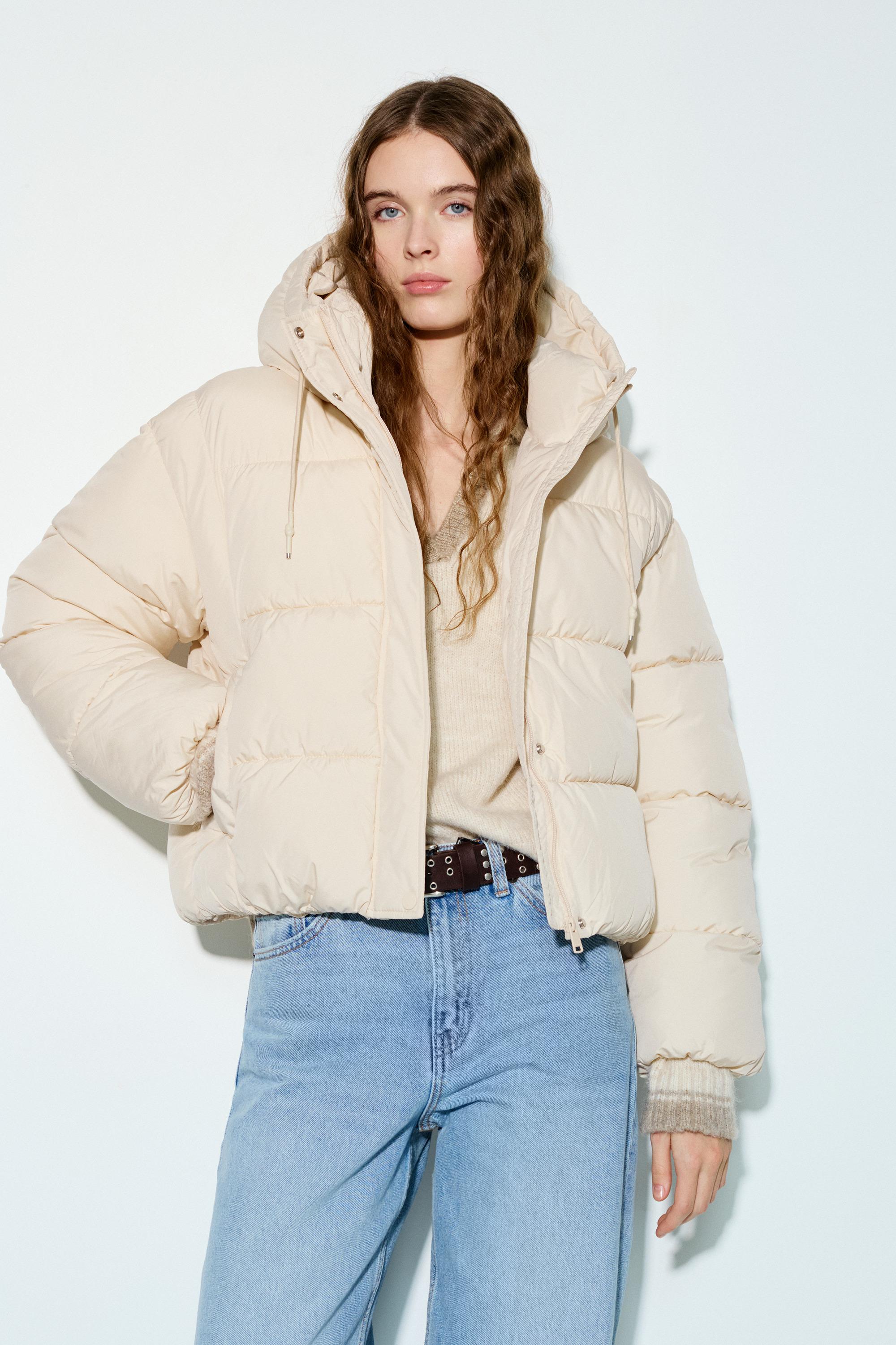 Hooded Padded Jacket — Ecru
