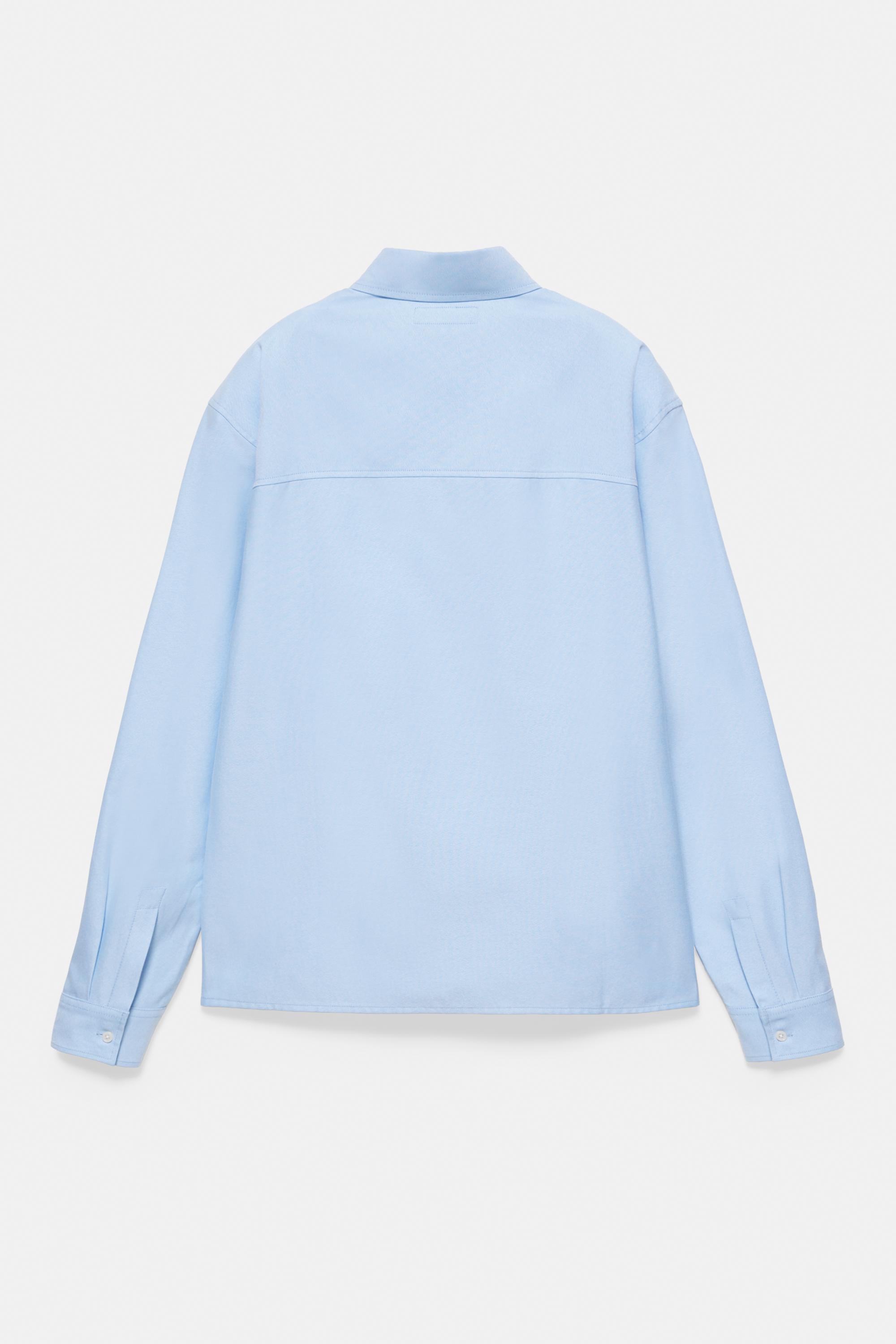 Embroidered long sleeve shirt — Pale blue