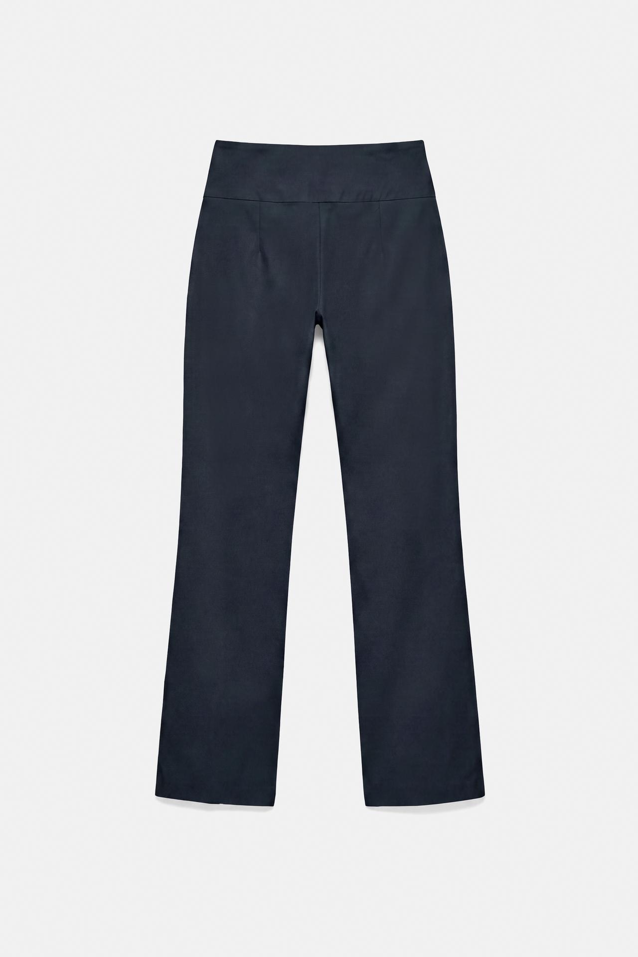 Straight trousers with buckle — Navy