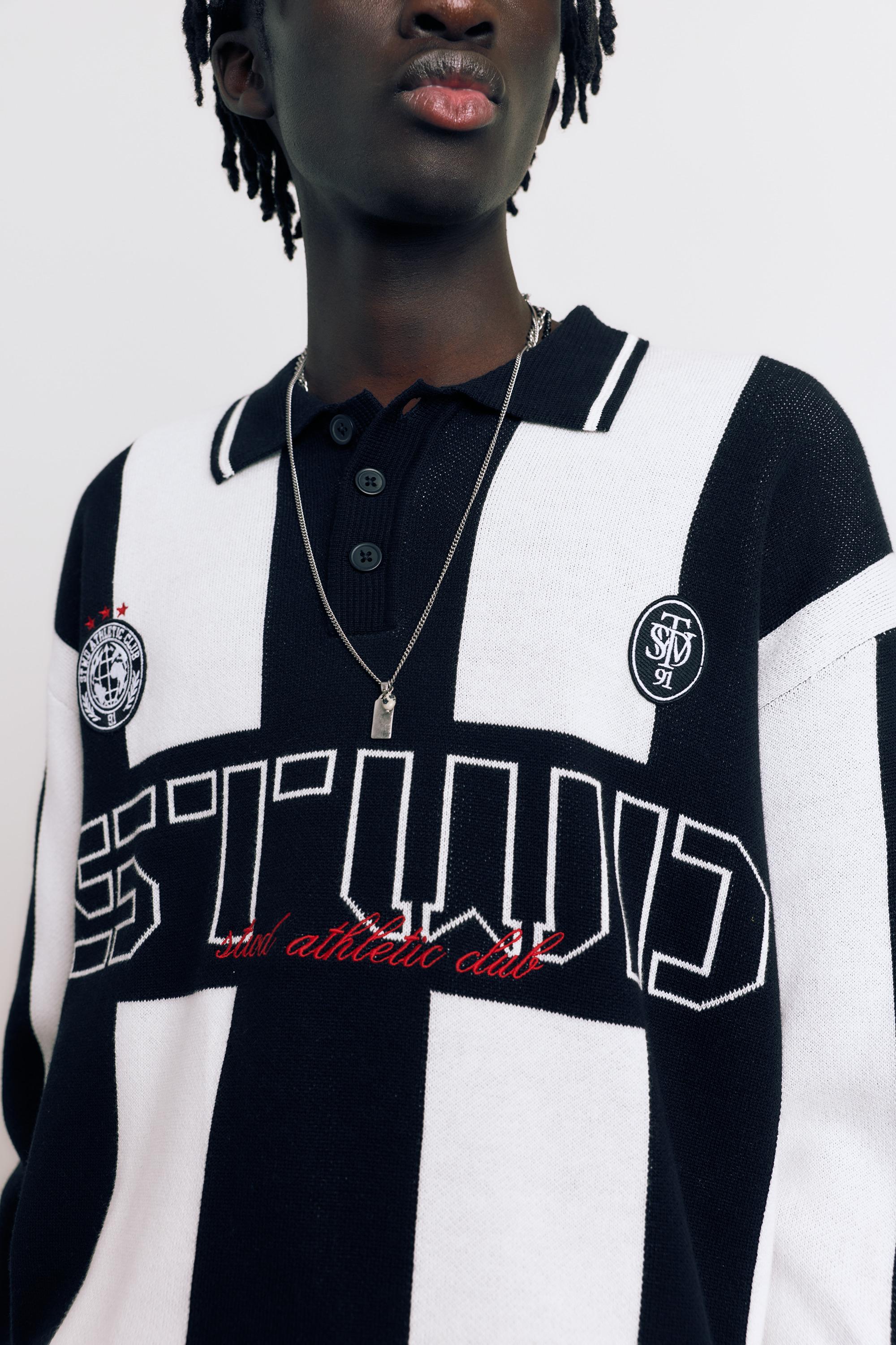 STWD knit polo shirt — White/Black