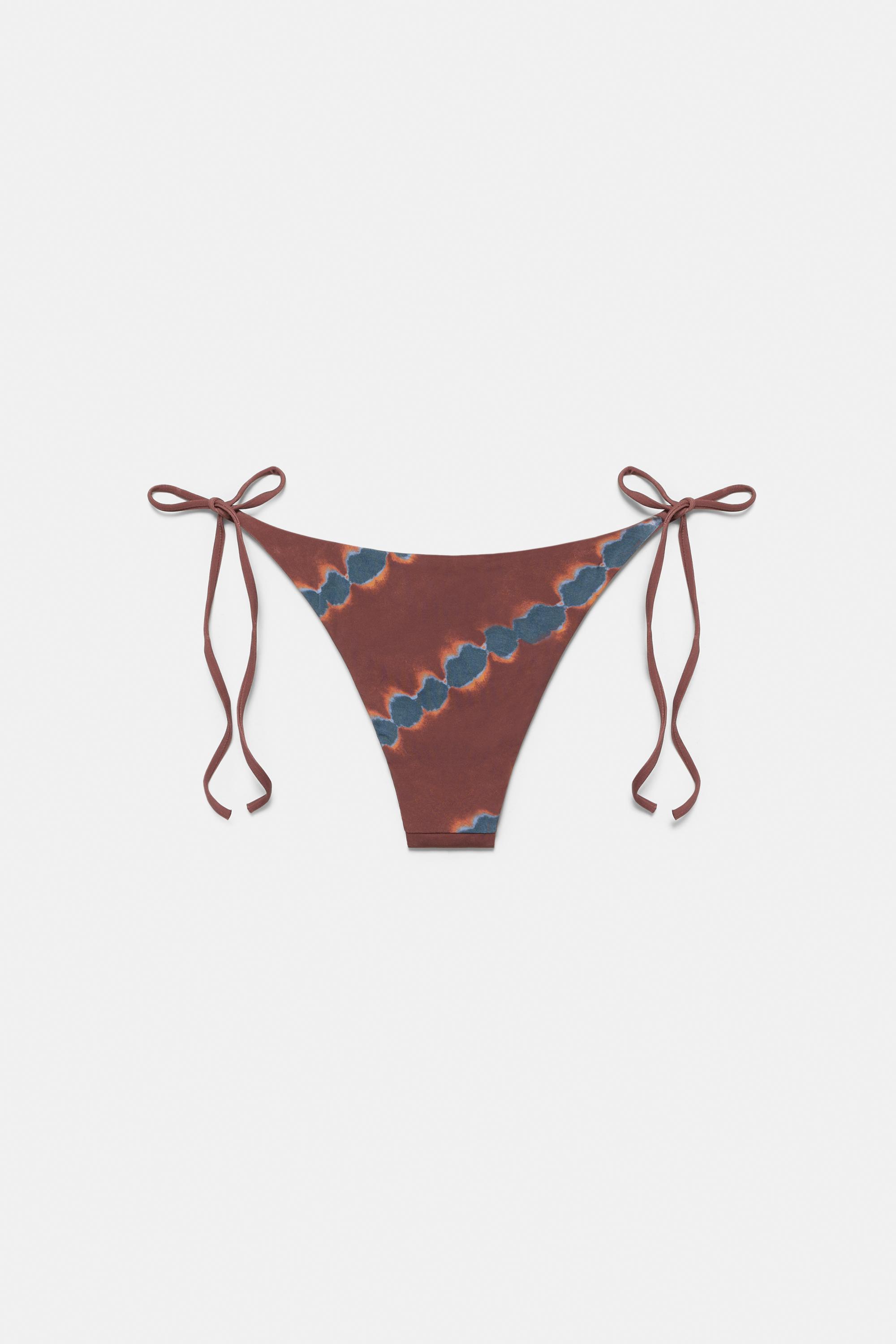 Tie-dye bikini bottoms — Brown