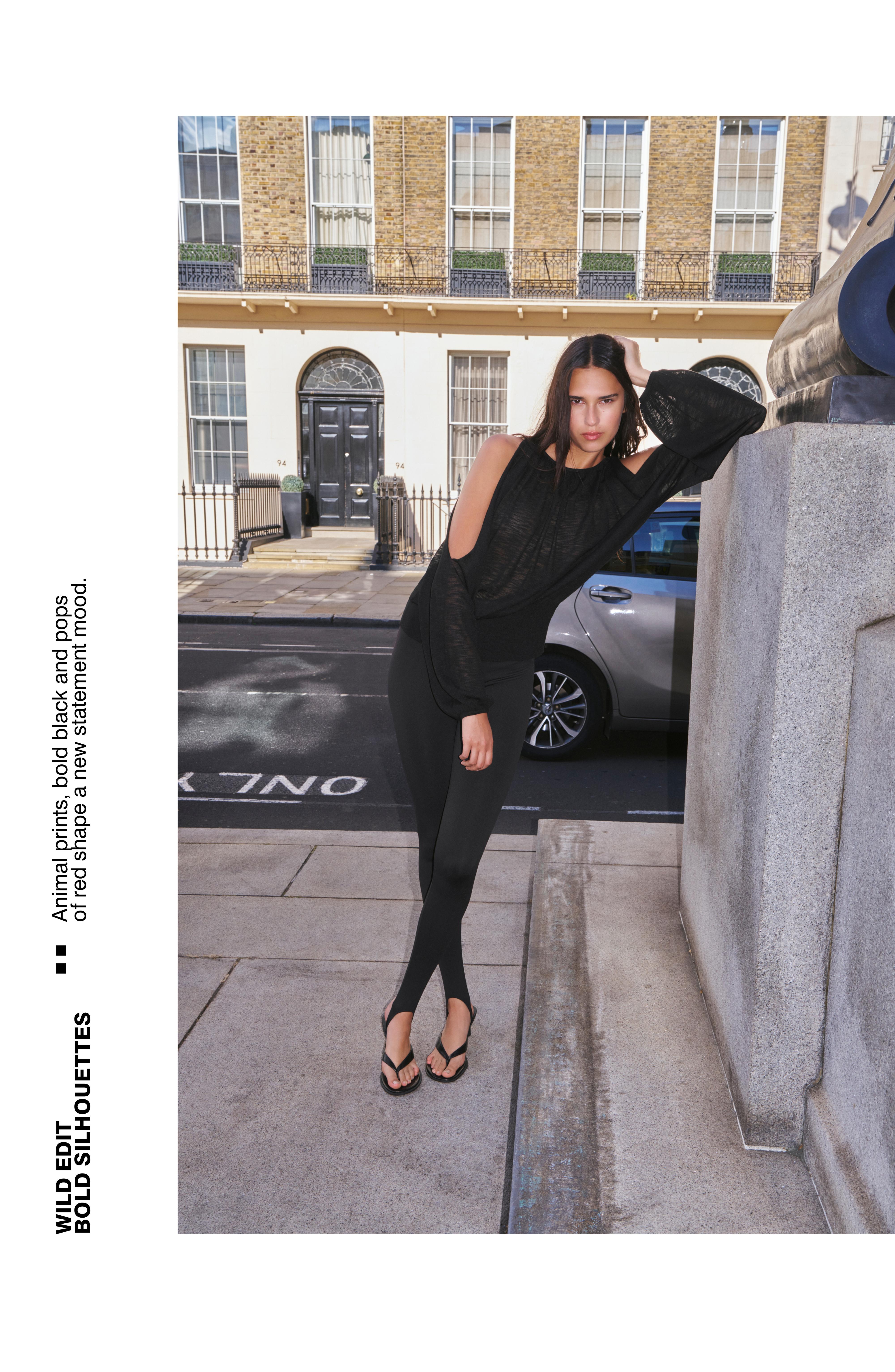 Fine knit cut-out top — Black