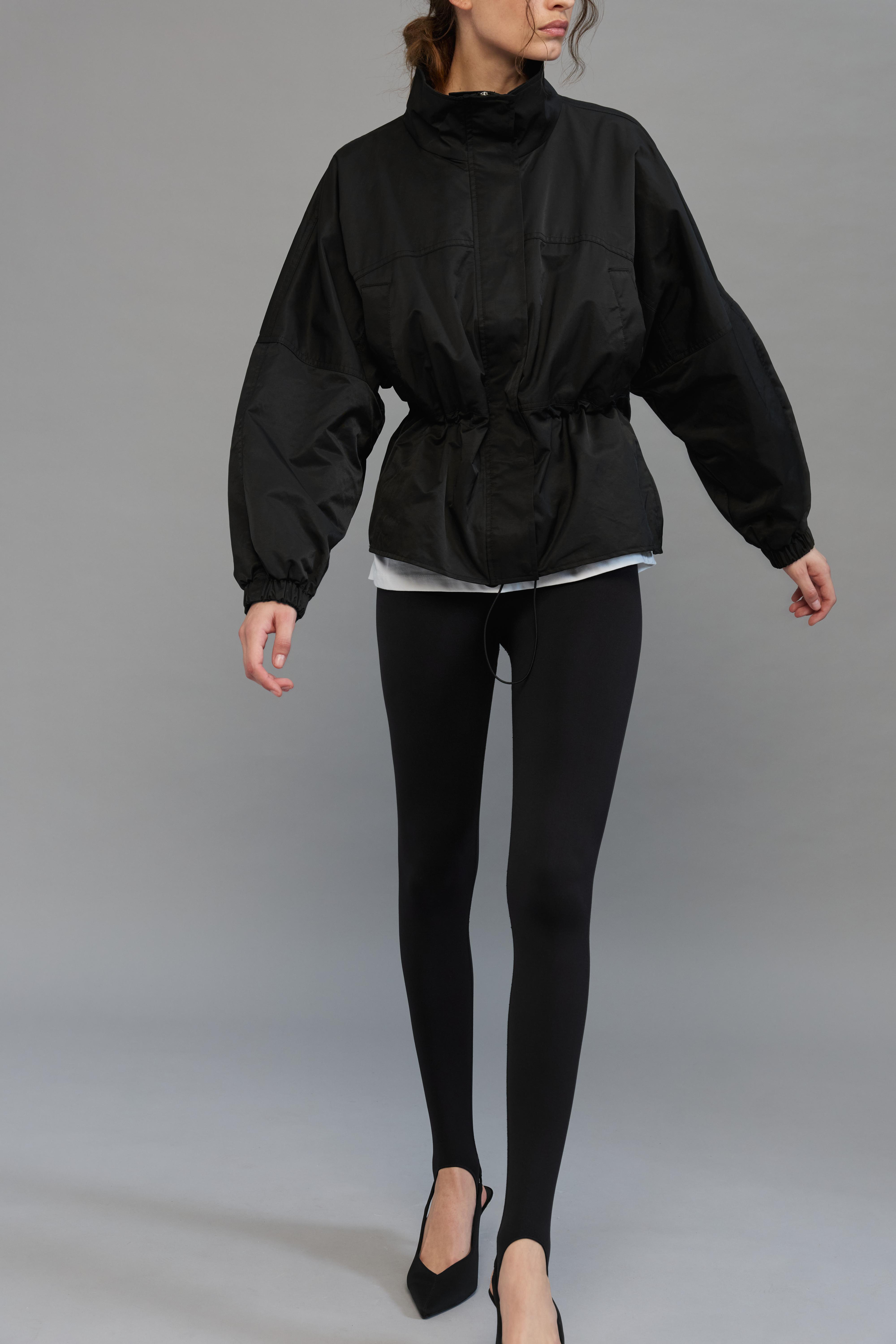 Gathered waist jacket — Black