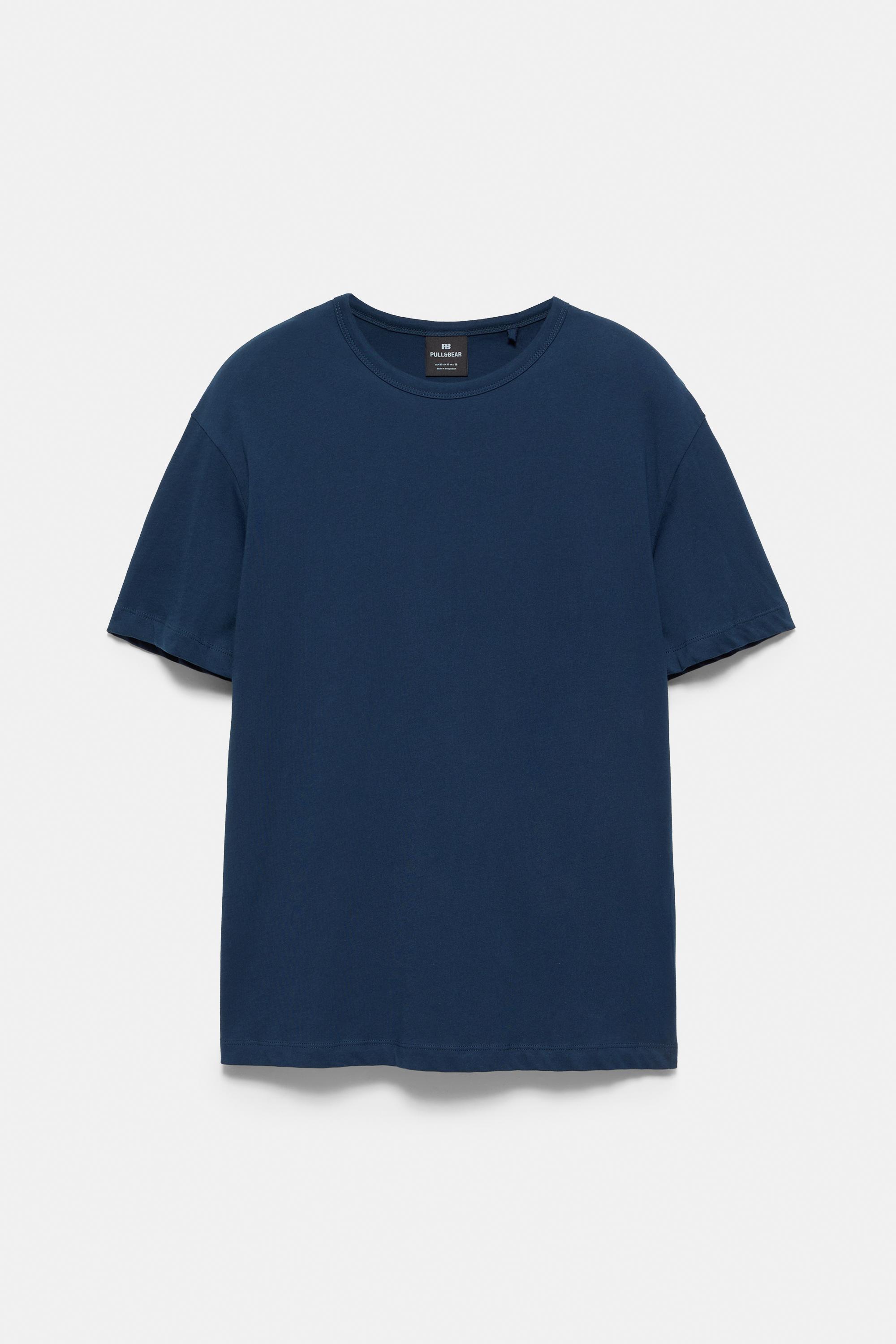 Slim fit basic T-shirt — Navy