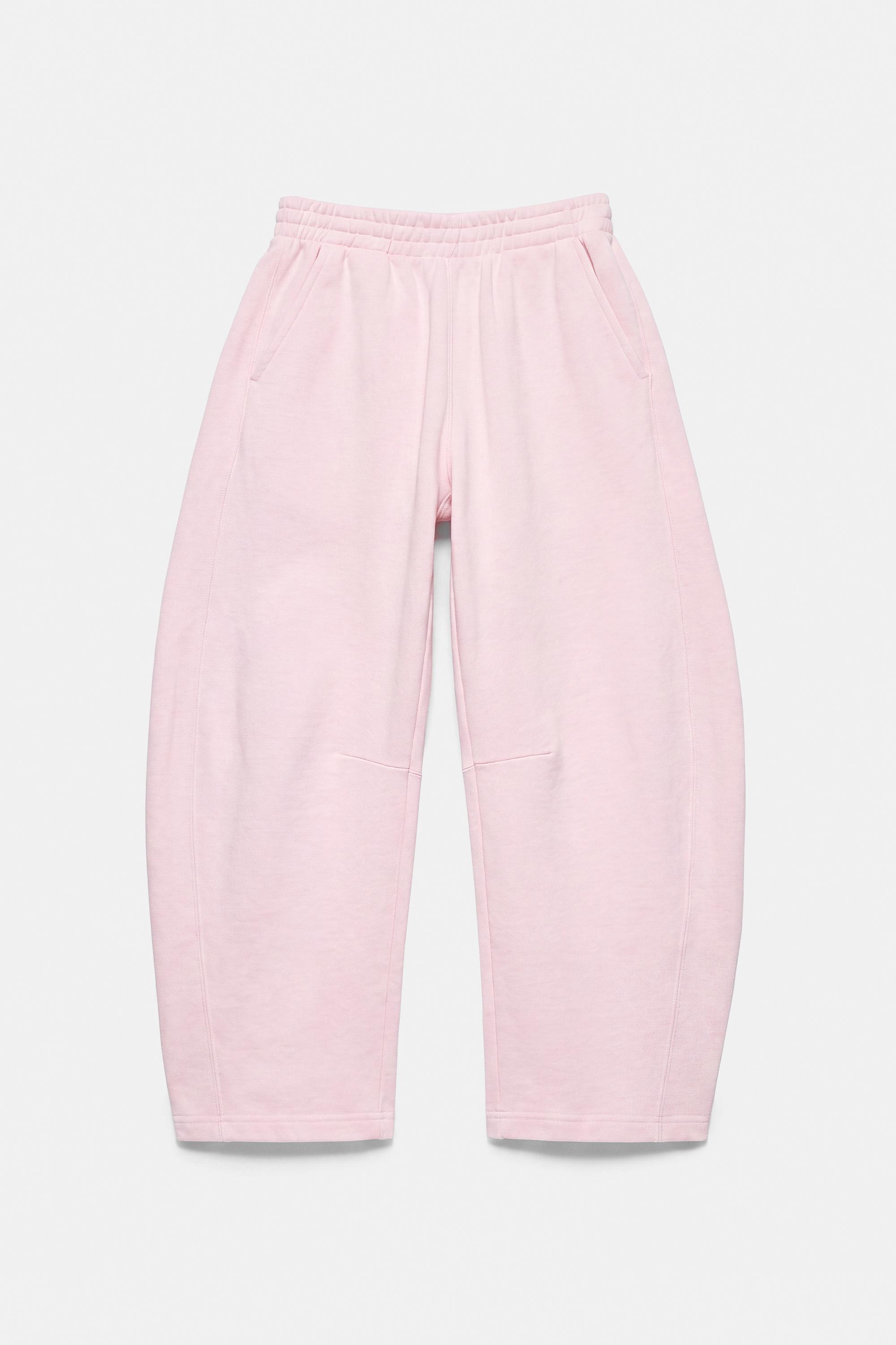 Barrel-leg joggers — Pastel pink